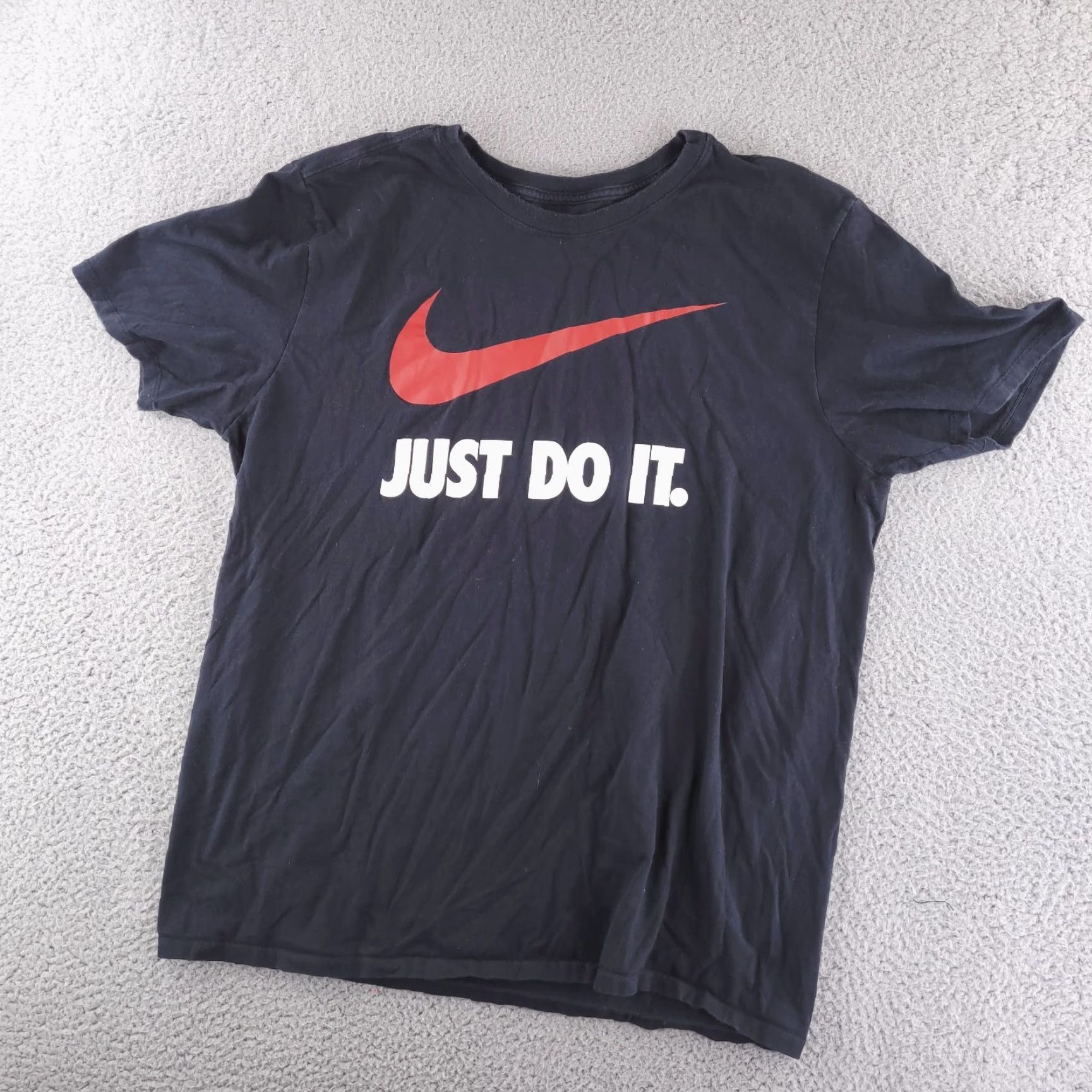 Nike Nike Shirt Mens Large Black Short Sleeve Crewneck Just Do It Logo Size US L / EU 52-54 / 3 - 2 Thumbnail