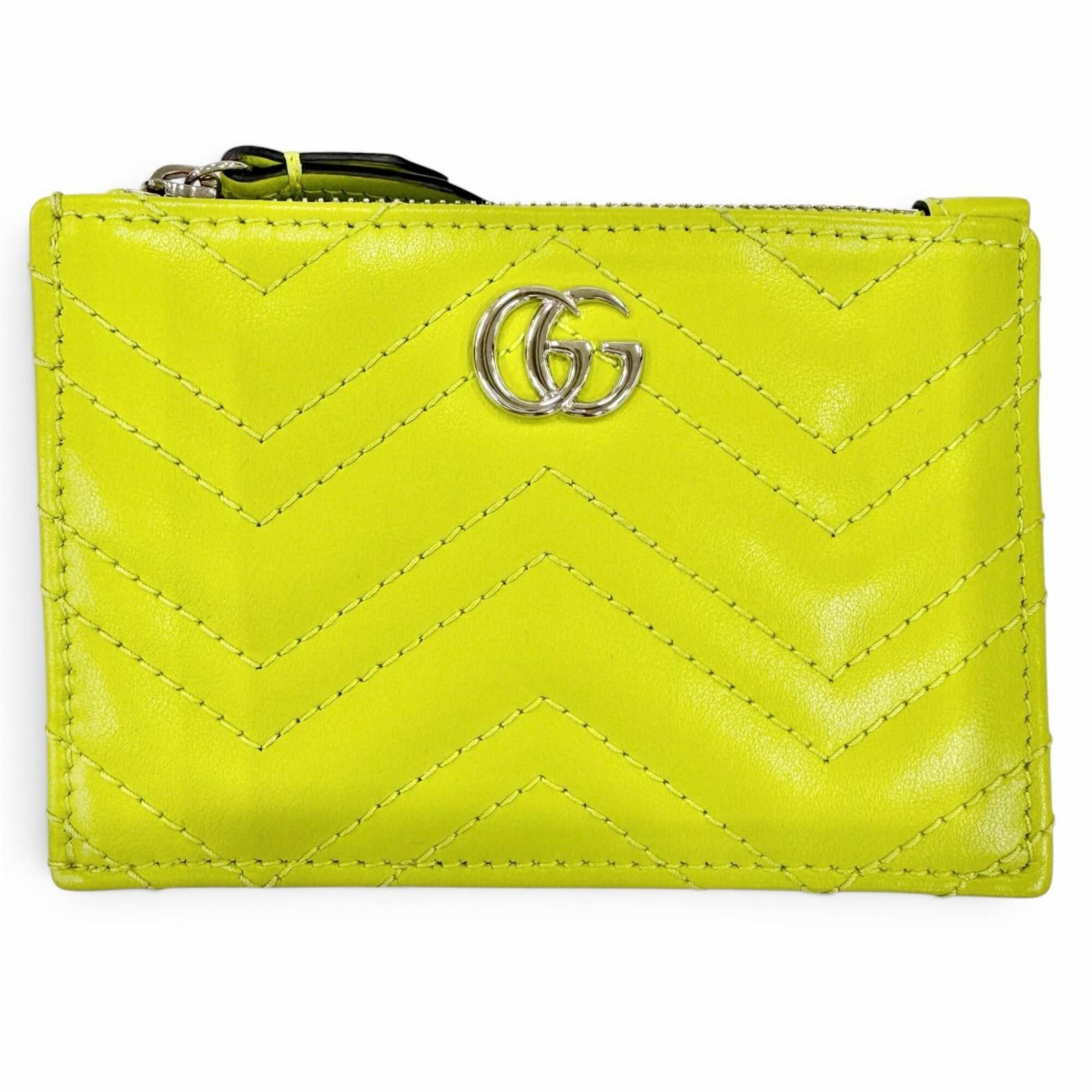 Gucci GUCCI 837747 GG Marmont Double G Leather Key Case Ring Wallet/Coin Purse Light Green Made in Italy Women's Comes with Box and Dust Bag Size ONE SIZE - 1 Thumbnail