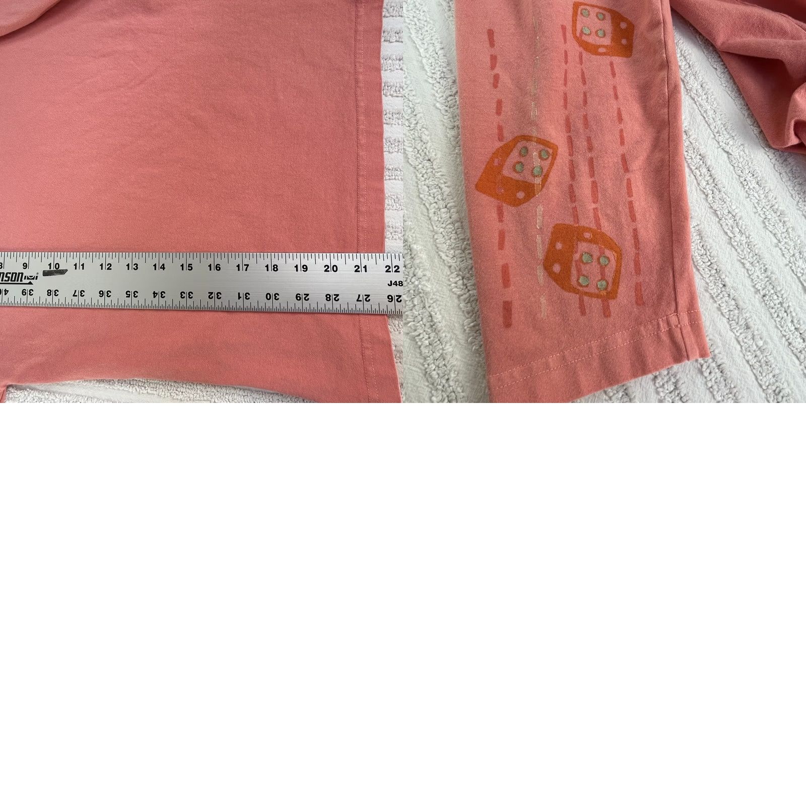 Vintage Blue Fish Womens Boat Neck Hand Printed 3/4 Sleeve Top Peach Size 1 Vintage No N/A Size XS / US 0-2 / IT 36-38 - 8 Thumbnail