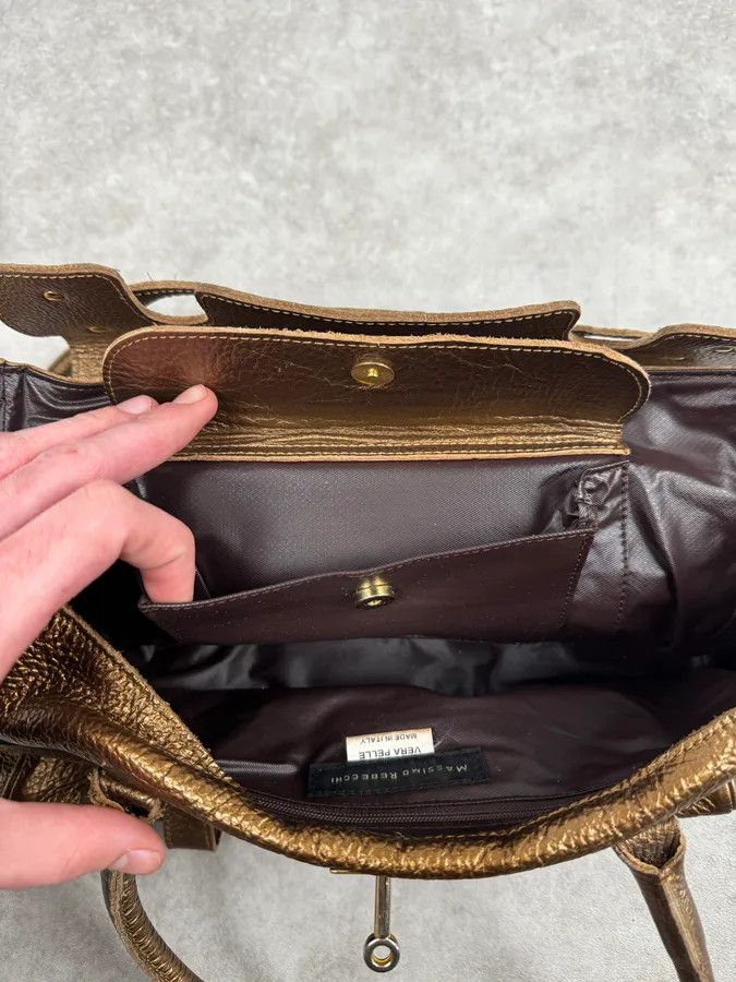 Vintage Massimo Rebecchi Gold Leather Handle Bag Size ONE SIZE - 11 Thumbnail
