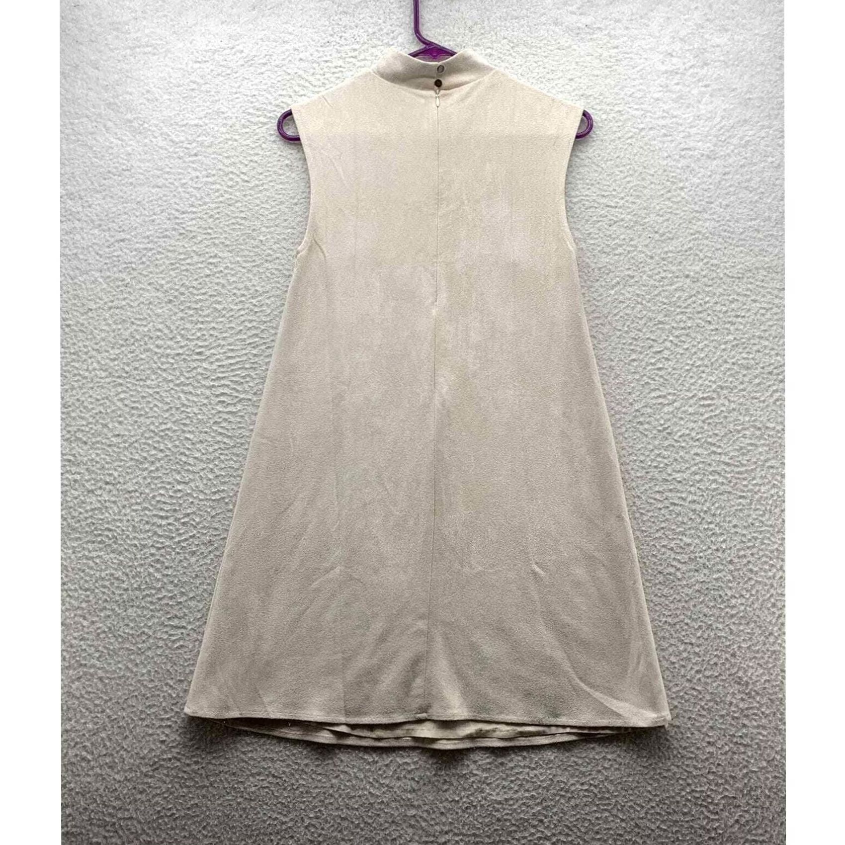 Vintage Free People Lenni Shift Dress Womens Small S Anthropologie Faux Suede Cream Size S / US 4 / IT 40 - 3 Thumbnail