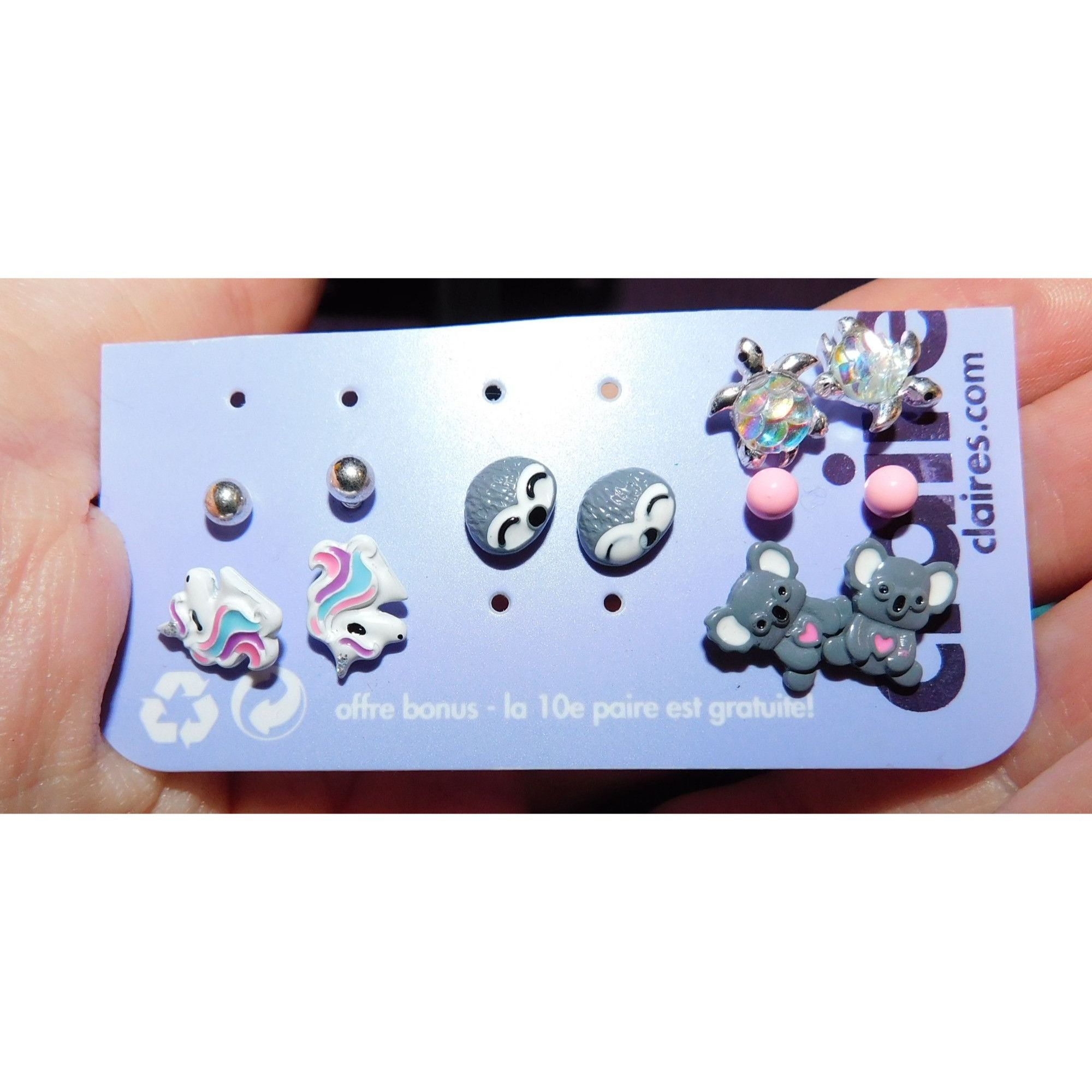 Other Claire's Fantasy Animal Themed Earrings 6 Pairs Size ONE SIZE - 2 Thumbnail