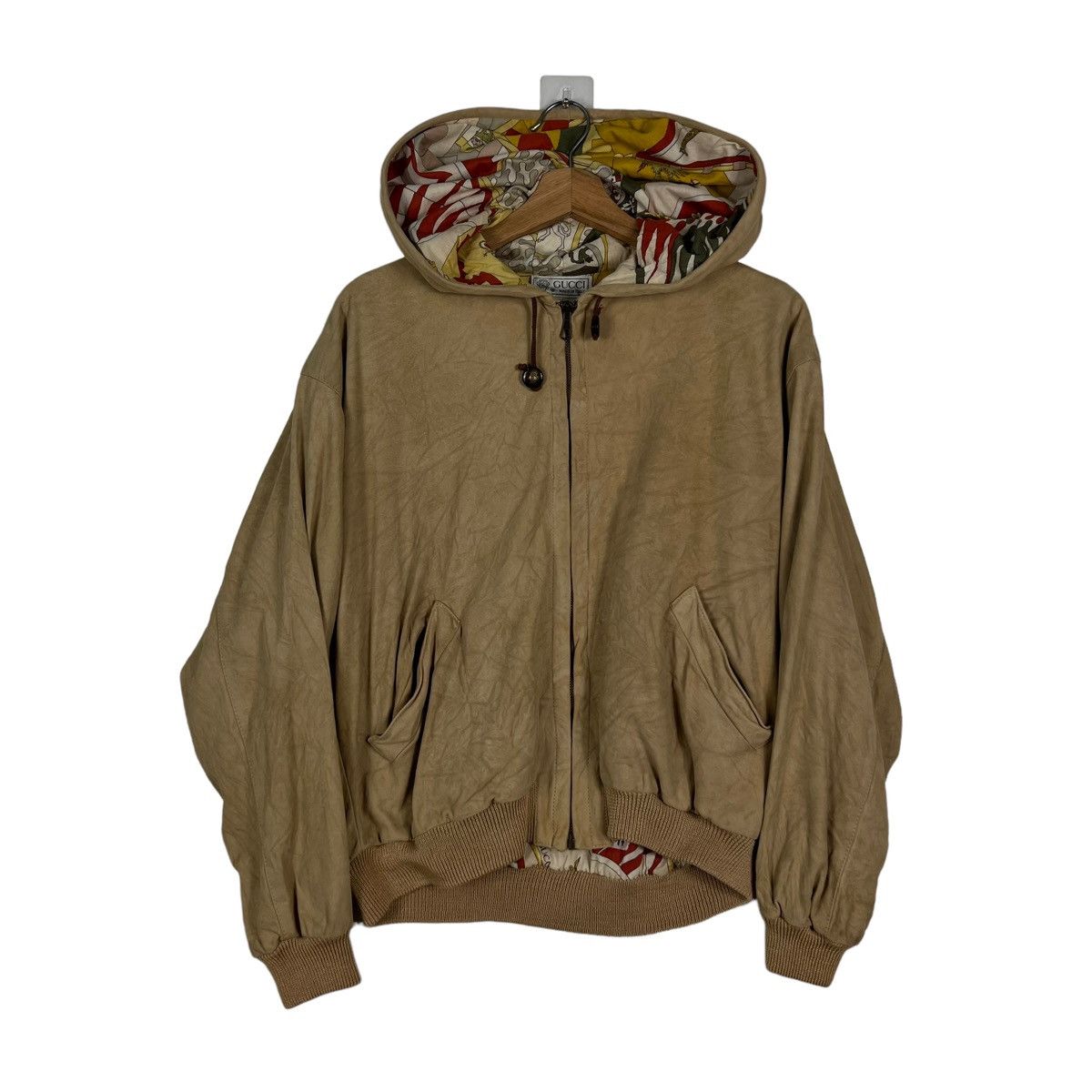 Gucci VINTAGE DEER LEATHER BOMBER JACKET GUCCI RARE LINING DESIGN Size M / US 6-8 / IT 42-44 - 2 Thumbnail