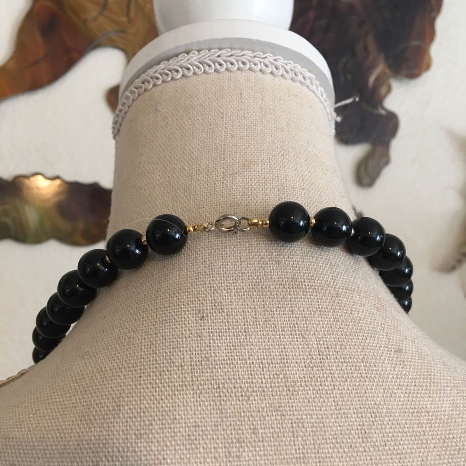 Vintage Vintage black glass pearl bead necklace Size ONE SIZE - 6 Thumbnail