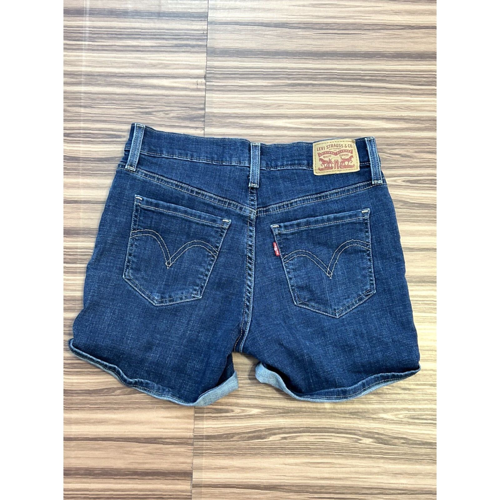 Levi's Womens Levi's Bermuda Shorts Mid Length Denim 27 Blue Jeans Denim Shorts 27 Women Size 27" / US 4 / IT 40 - 2 Thumbnail
