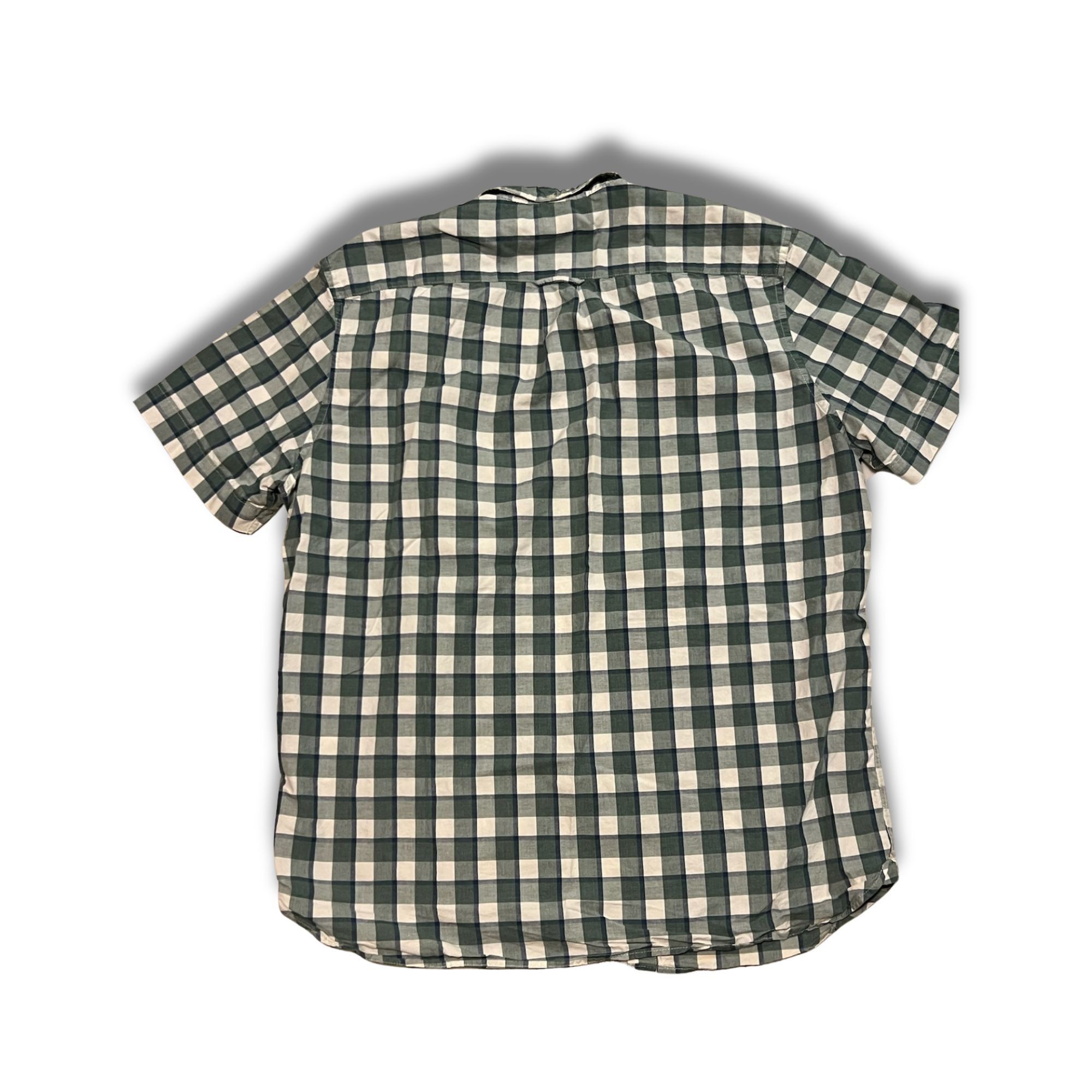 H&M Mens Green & White Plaid Short Sleeve Casual Shirt Regular F Size US M / EU 48-50 / 2 - 3 Thumbnail