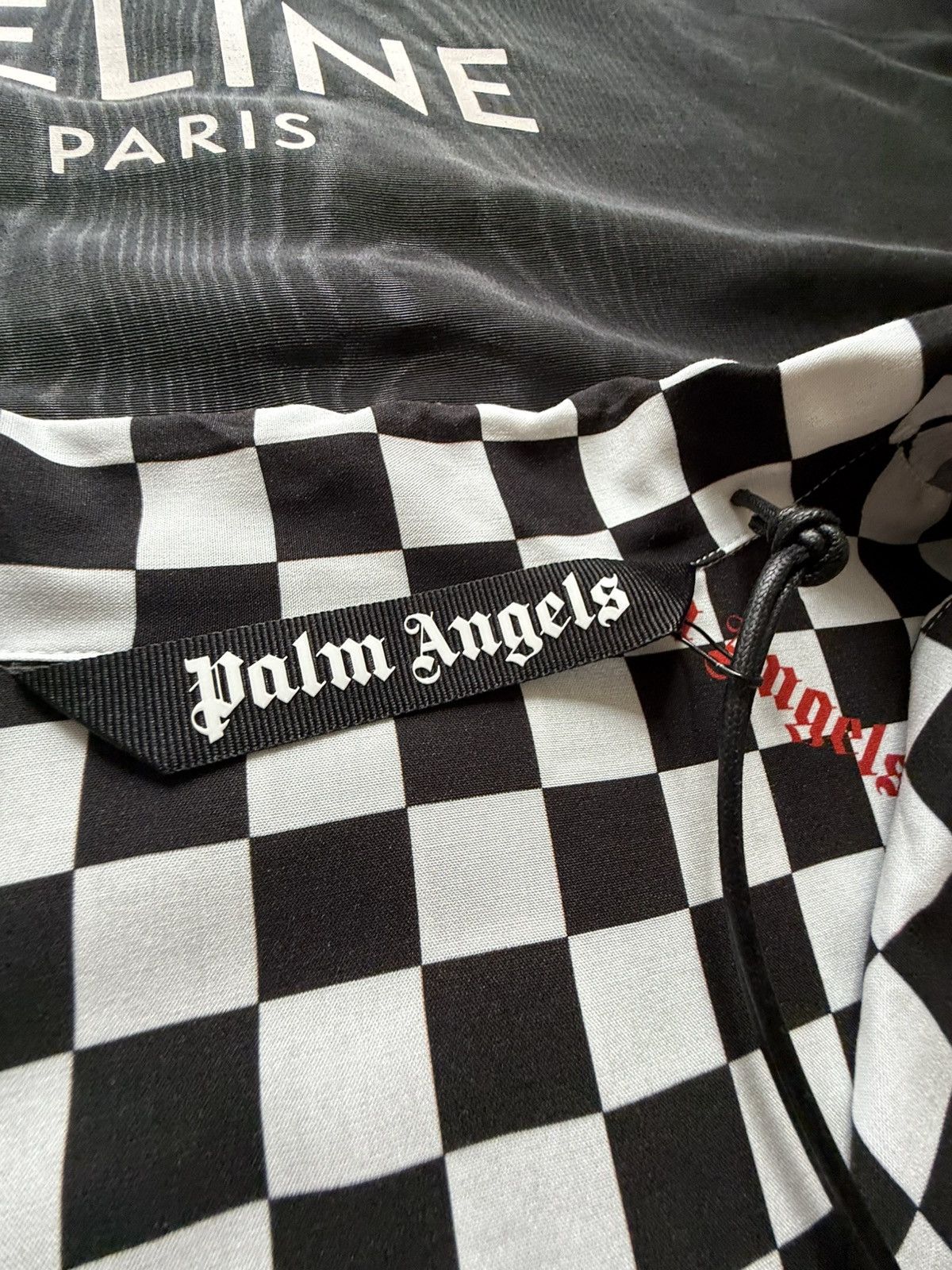 $790 Palm angels checkerboard checker ss hawaiian shirt 52