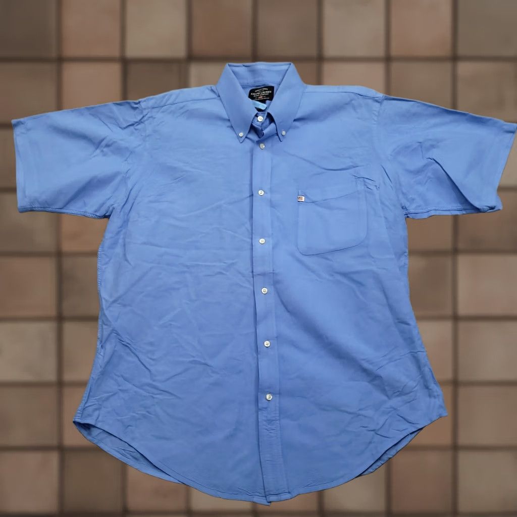 Ralph Lauren Ralph Lauren Blue Short Sleeve Button-Down Shirt - L Mens Size US L / EU 52-54 / 3 - 1 Thumbnail