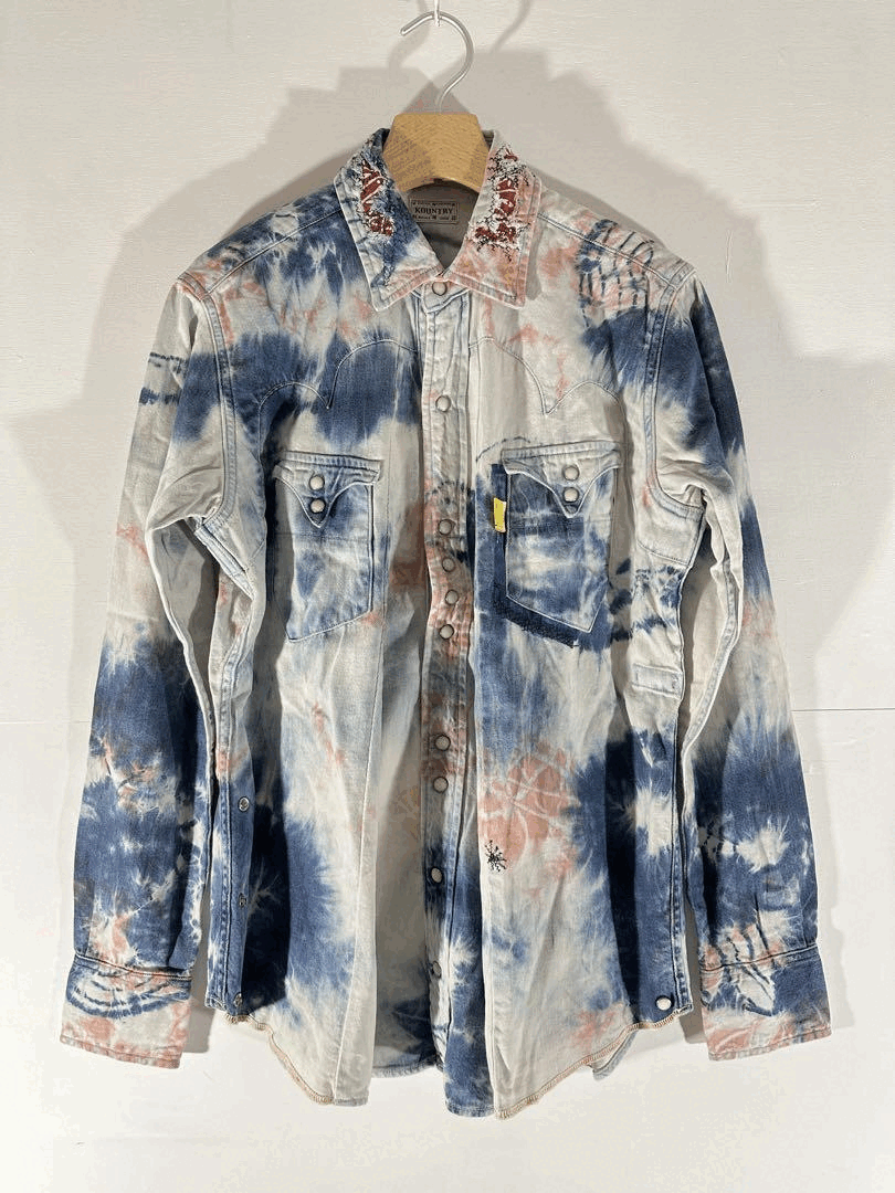 Kapital Tie-dye Western Denim Shirt Size US M / EU 48-50 / 2 - 1 Thumbnail