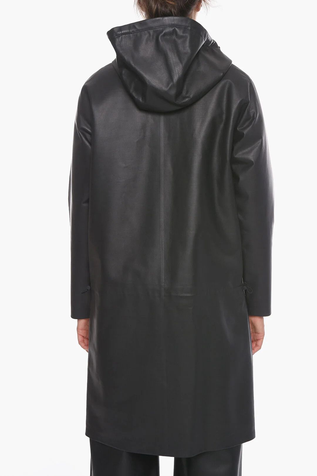 Bottega Veneta og1mm0426 Leather Raincoat in Black Size XXS / US 00 / IT 34 - 2 Thumbnail