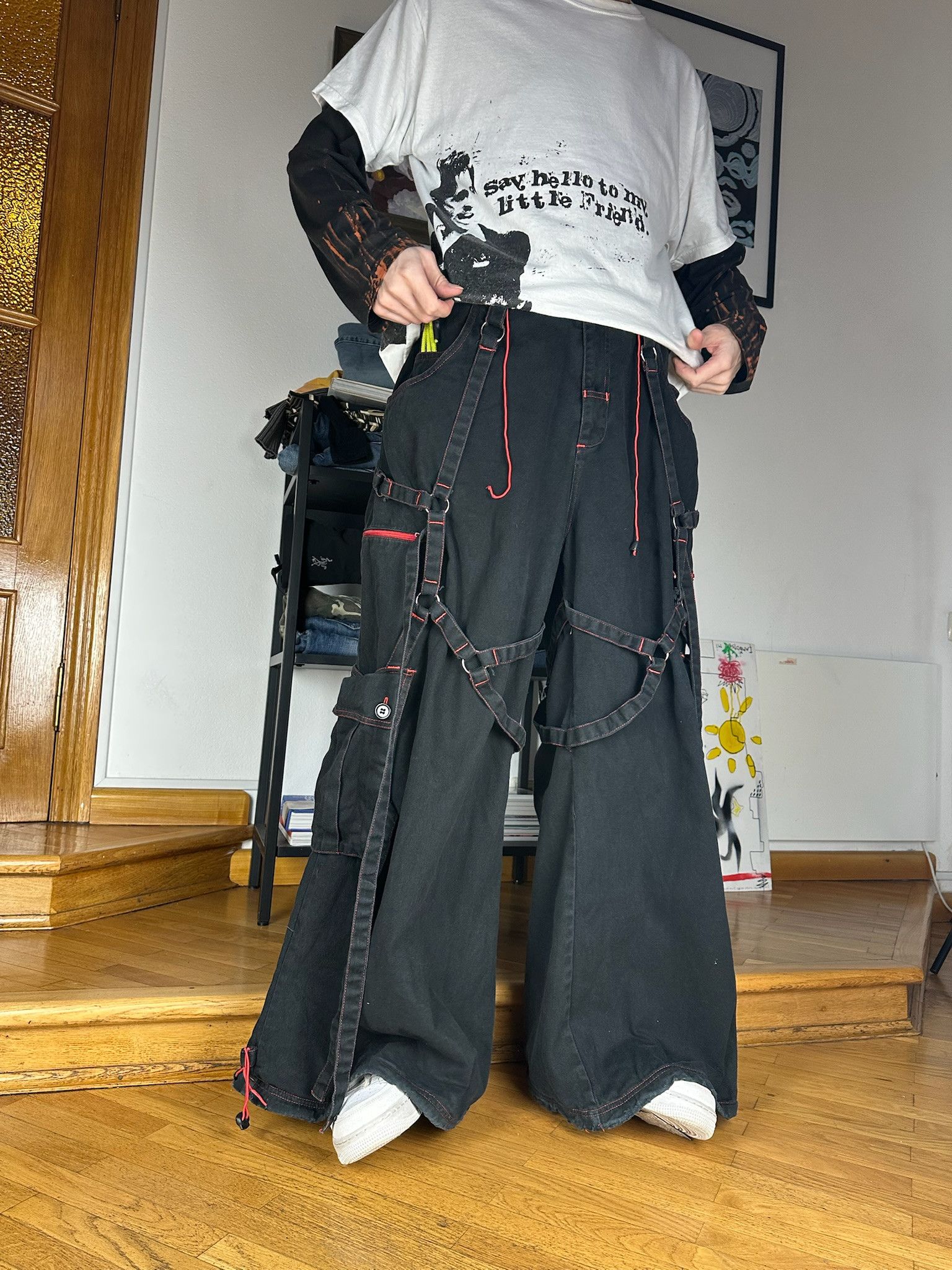Rare Vintage Criminal Damage Bondage parachute Cargo Pants