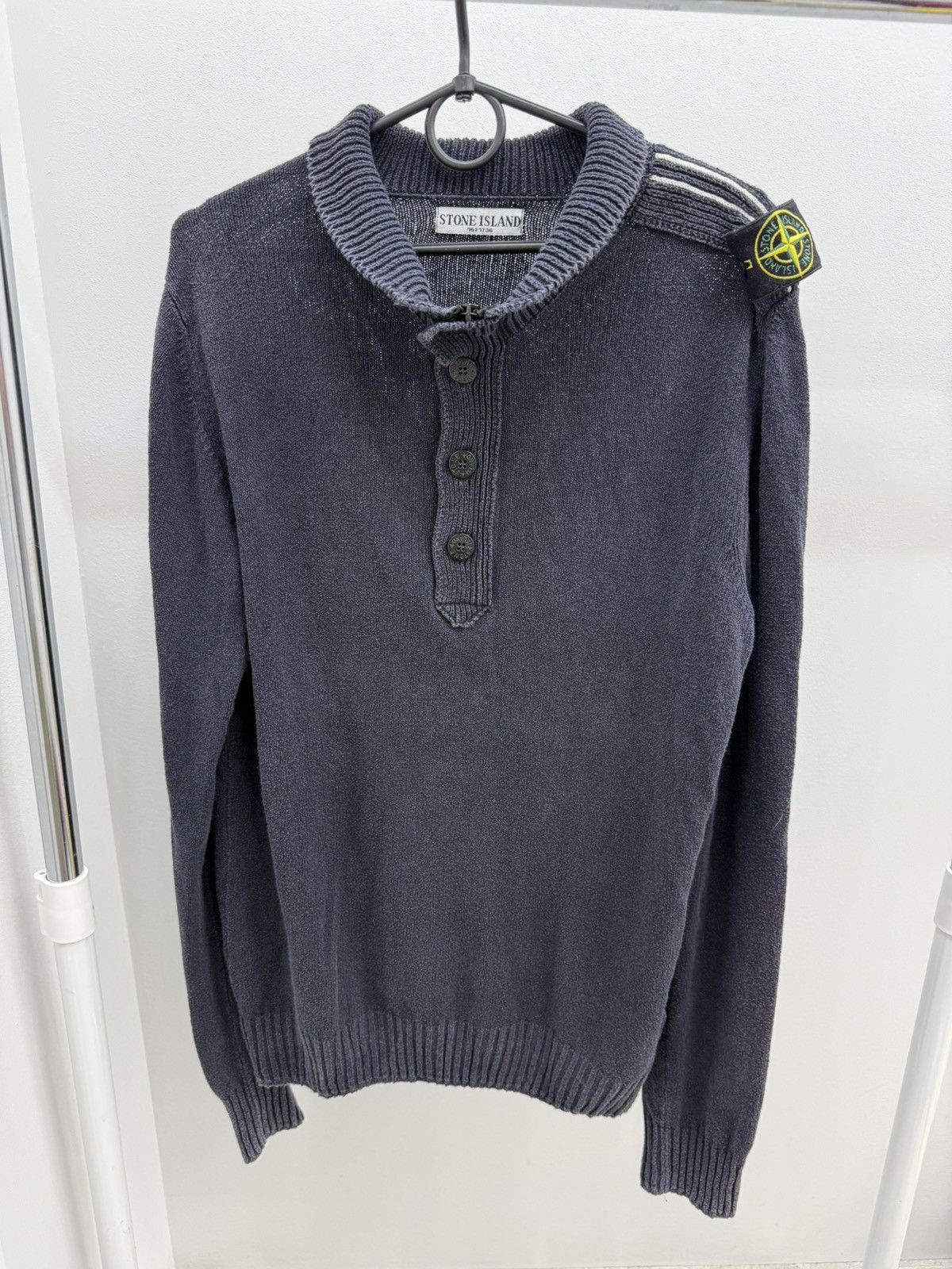 Stone Island Vintage Stone Island Shoelder Badge Knit Cotton Zip Sweater Size US XL / EU 56 / 4 - 1 Thumbnail