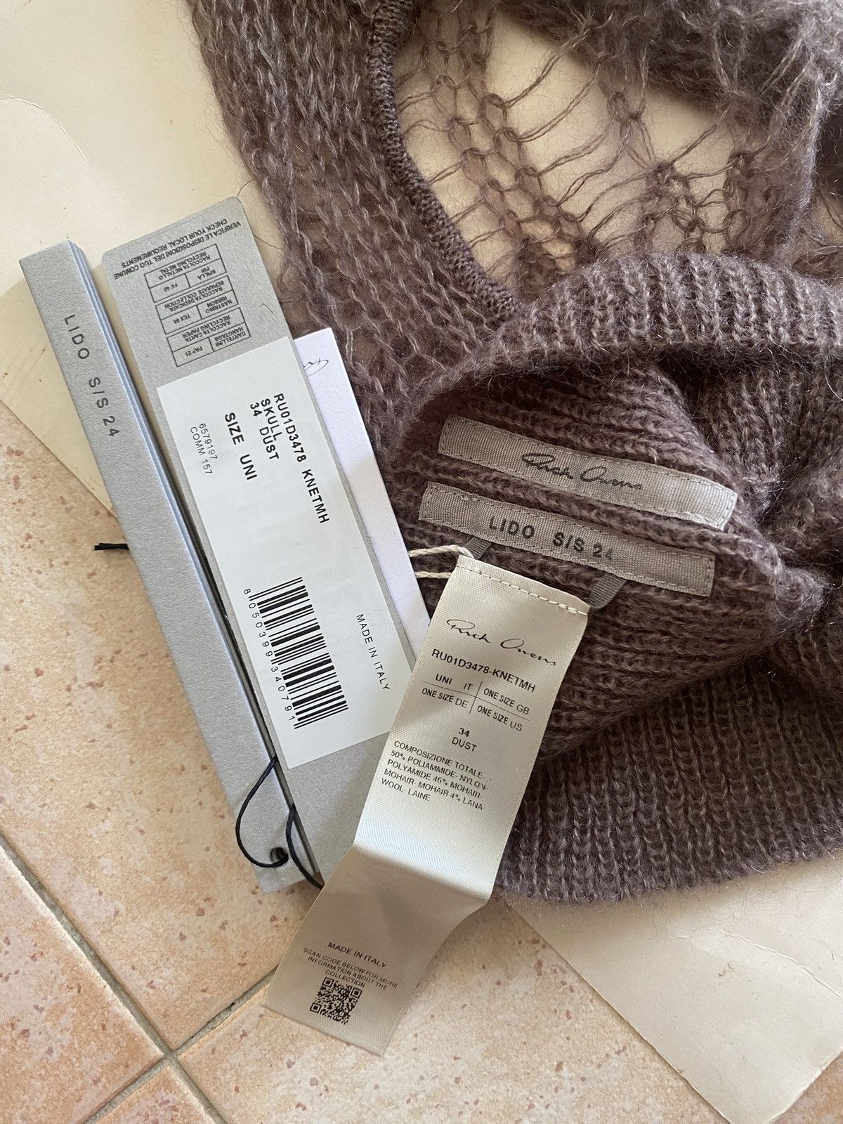 Rick Owens 🤯 Rick Owens SS24 mohair knit balaclava beanie Size ONE SIZE - 4 Thumbnail