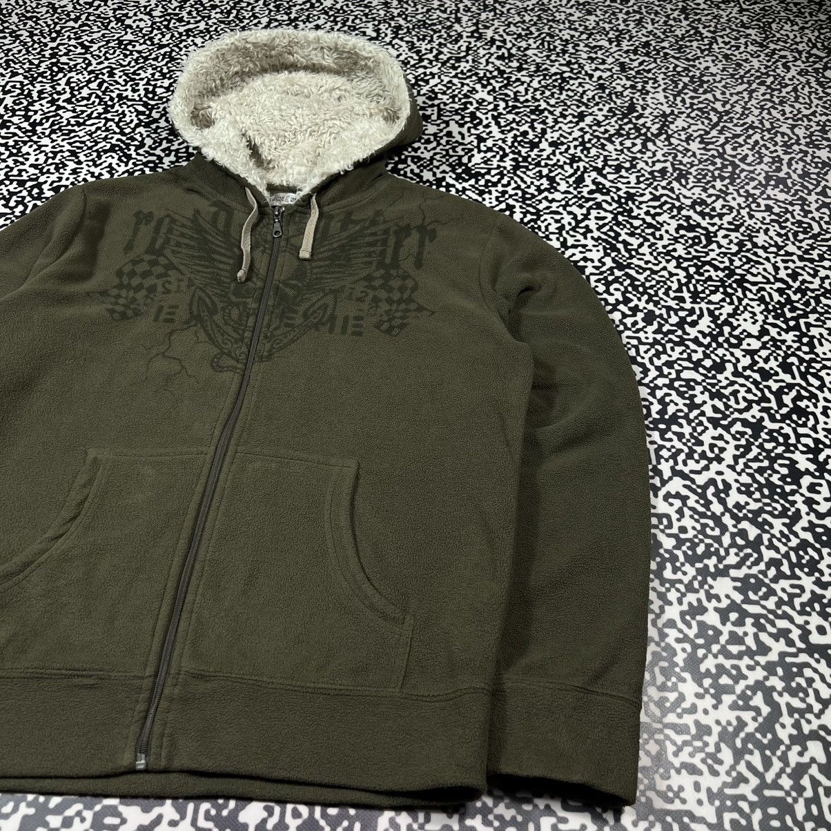 Japanese Brand Vintage Y2K Japanese Affliction Skull Tribal Fur Faux Hoodie Size US L / EU 52-54 / 3 - 10 Thumbnail