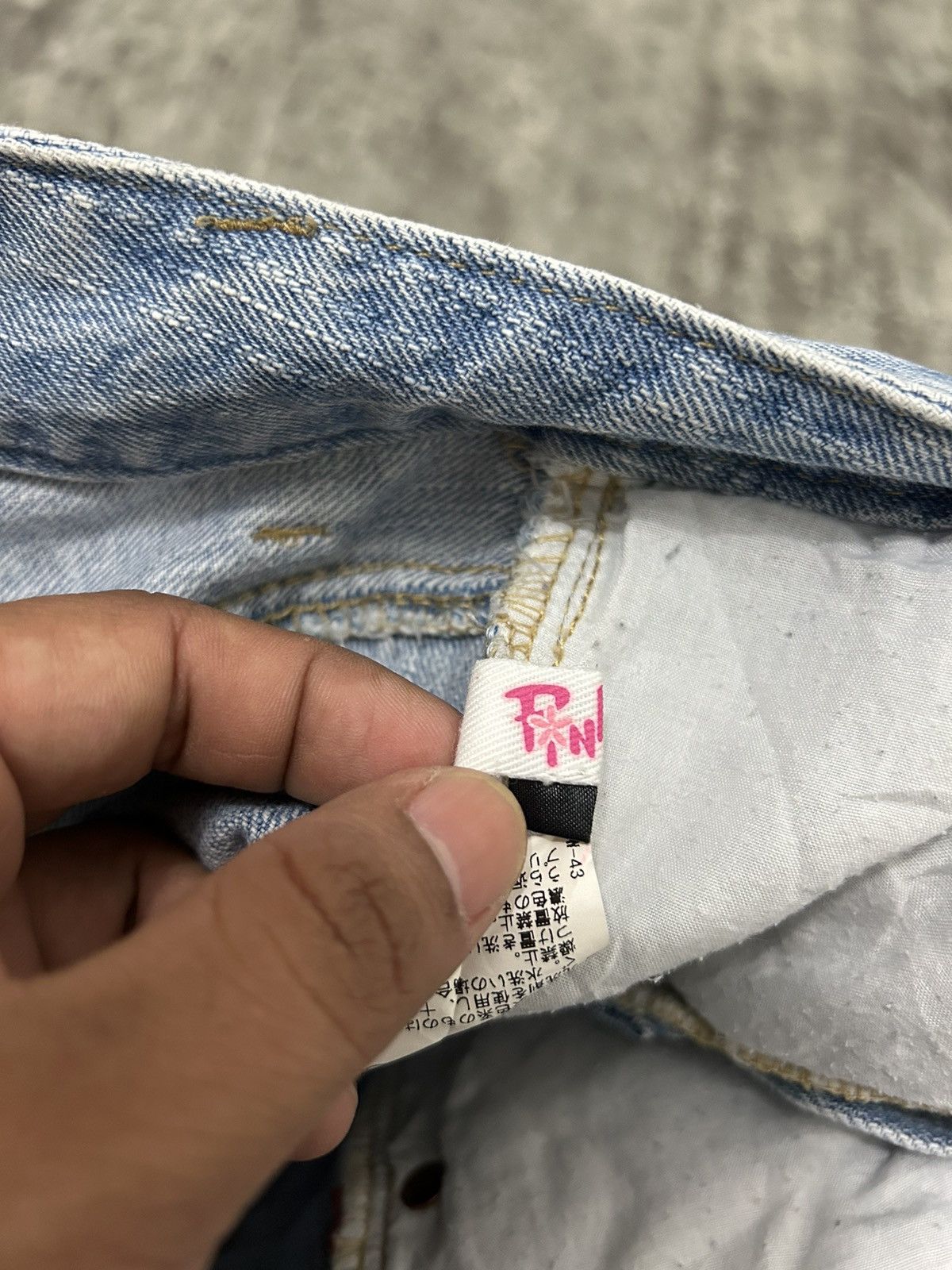 Japanese Brand × Undercover Pink Latte Believe Me Embroidered Distresse Jeans Size US 31 - 11 Thumbnail