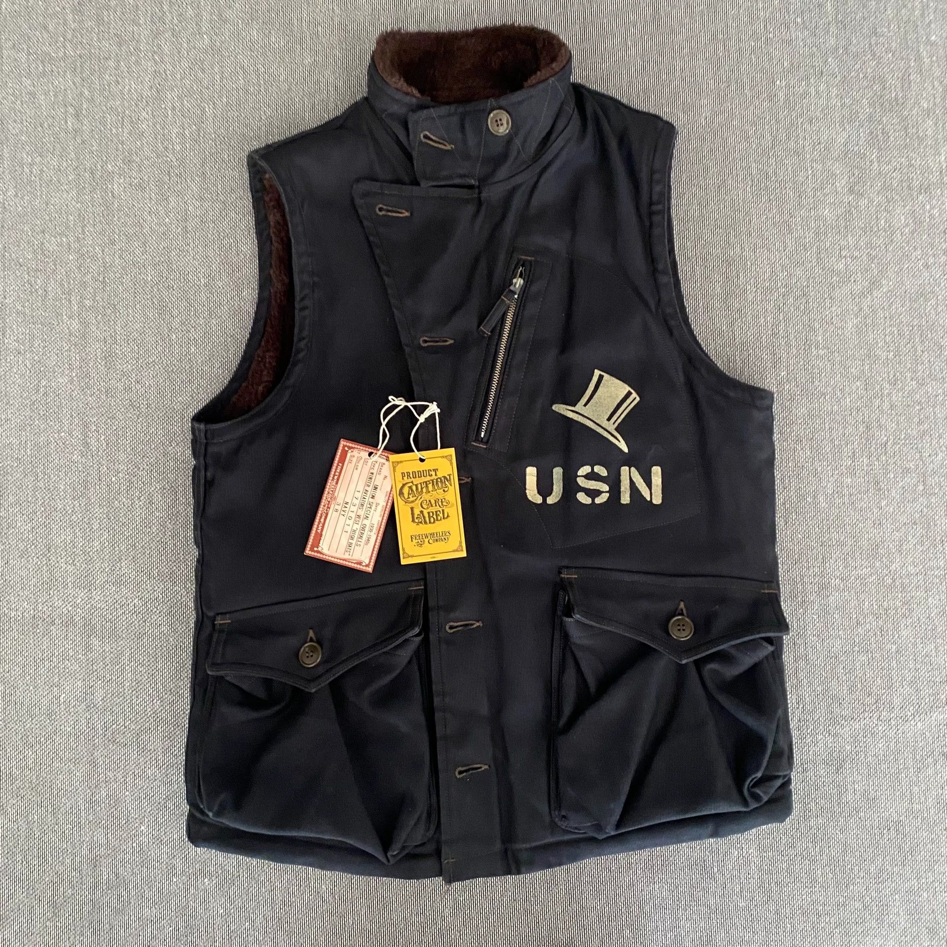 Freewheelers Freewheelers 1930s Aviators Alpaca Wool Canvas Vest Size US XXS / EU 40 - 3 Thumbnail