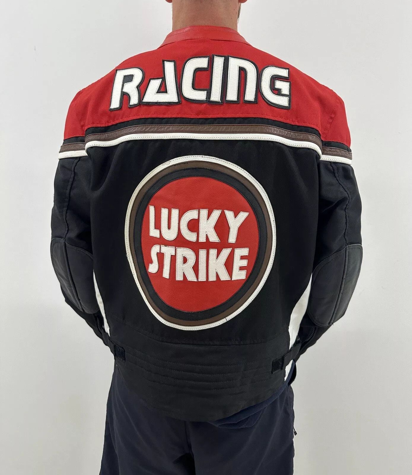 Vintage Vintage 2000s Y2K Lucky Strike Racing Moto Leather Jacket Size US L / EU 52-54 / 3 - 2 Thumbnail