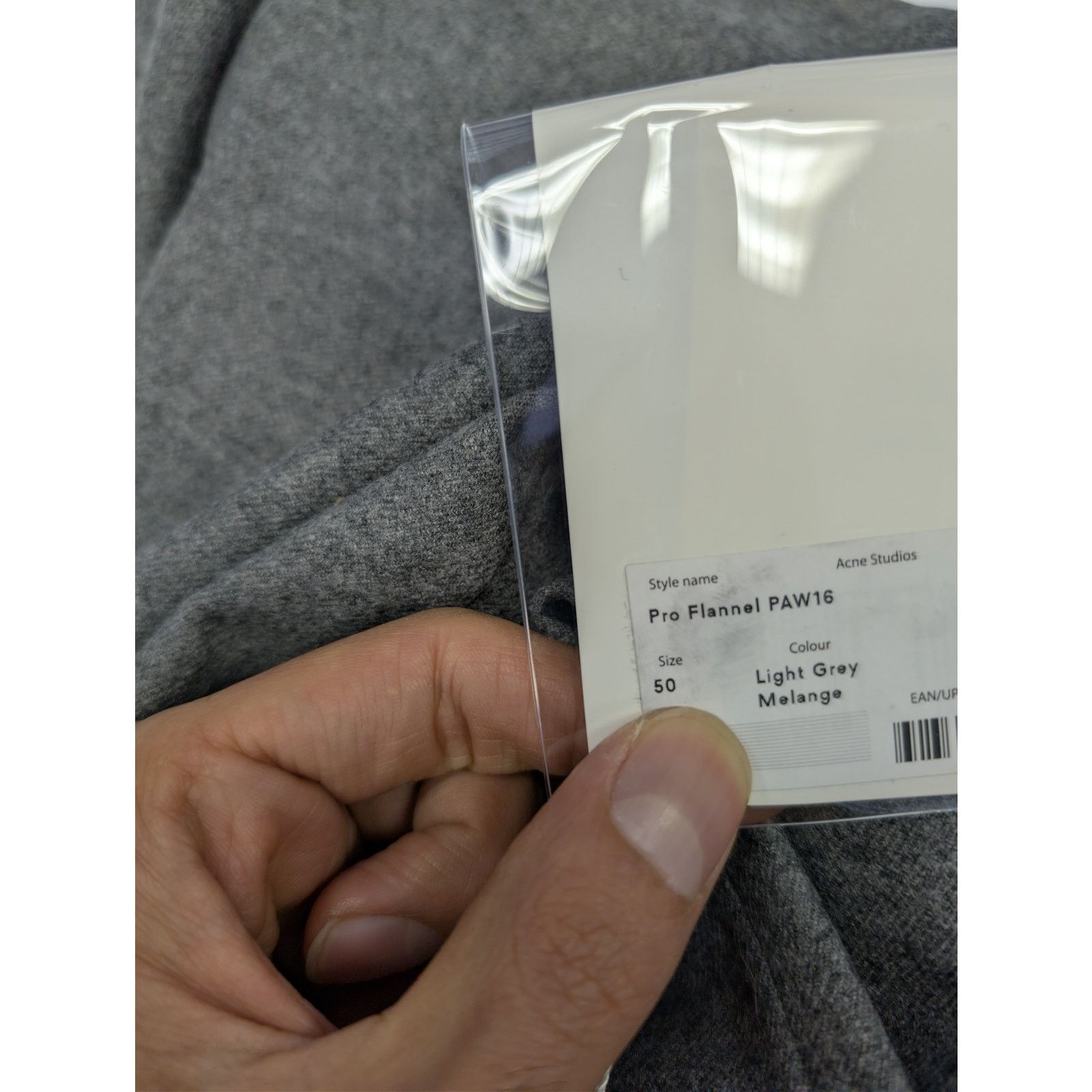 Acne Studios o1rshd1 Pro Flannel PAW16 Trouser Causal Pants in Light Grey Size US 34 / EU 50 - 18 Thumbnail