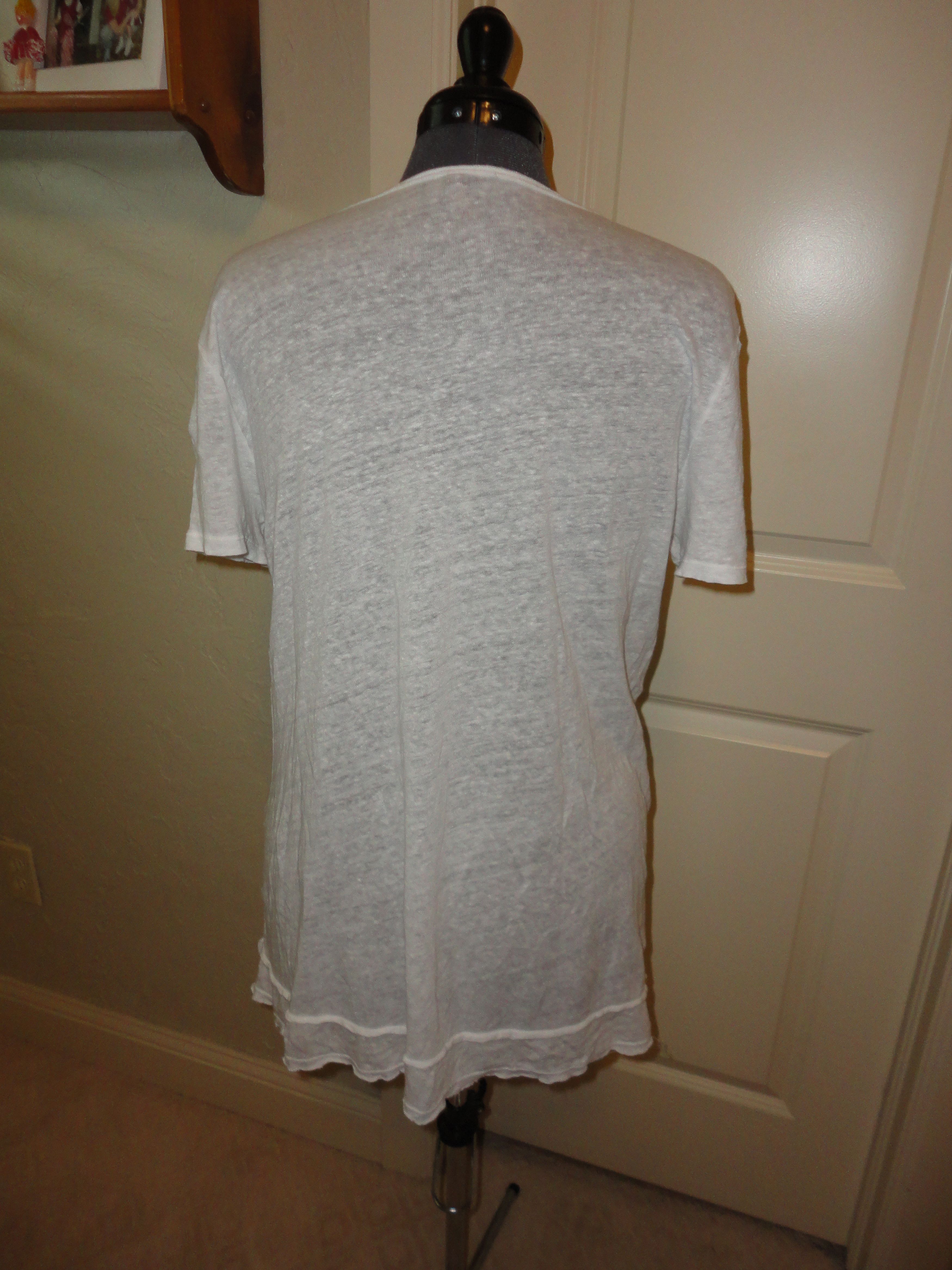 Other XCVI White Short-Sleeve White Linen Blouse Size S Size S / US 4 / IT 40 - 3 Thumbnail