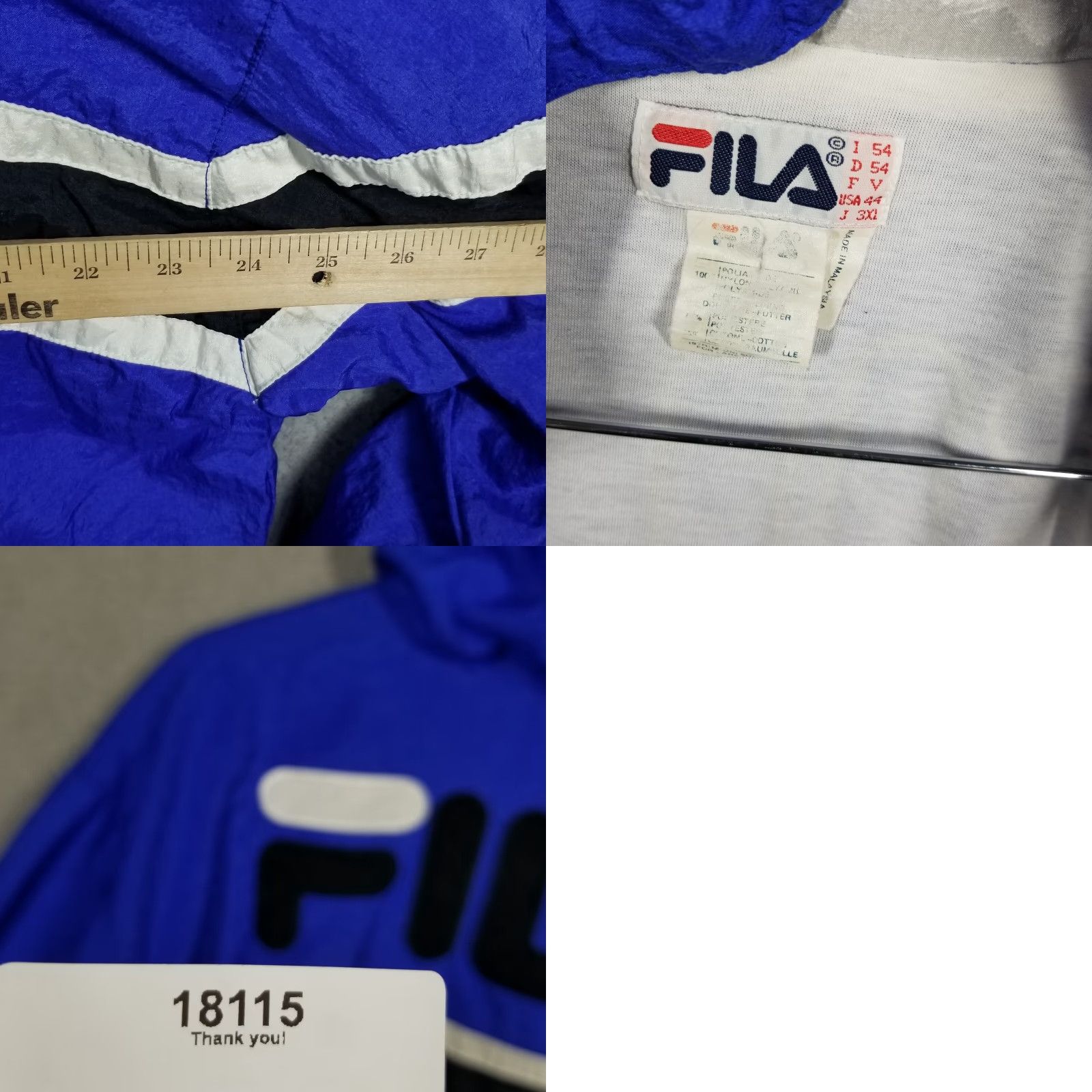 Fila VINTAGE FILA Men's Track Jacket XL White Blue Striped Windbreaker 80s Casual Size US XL / EU 56 / 4 - 8 Thumbnail