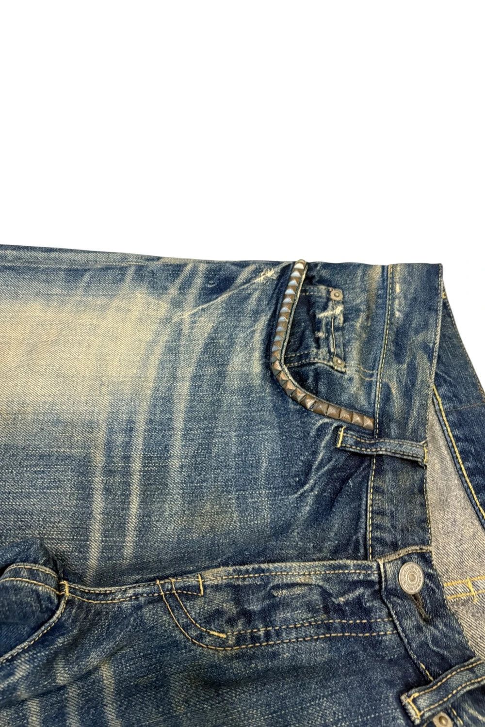 Hysteric Glamour Hysteric Glamour distressed patchwork studded pocket jeans Size US 32 / EU 48 - 5 Thumbnail