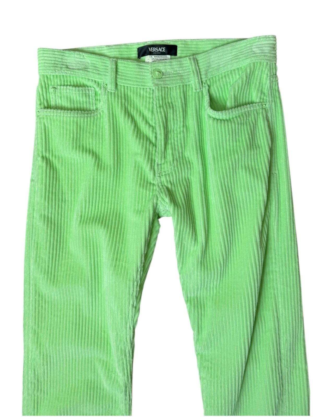 Versace Versace lime corduroy pants – SS24 sample – size 32 Size US 32 / EU 48 - 2 Thumbnail