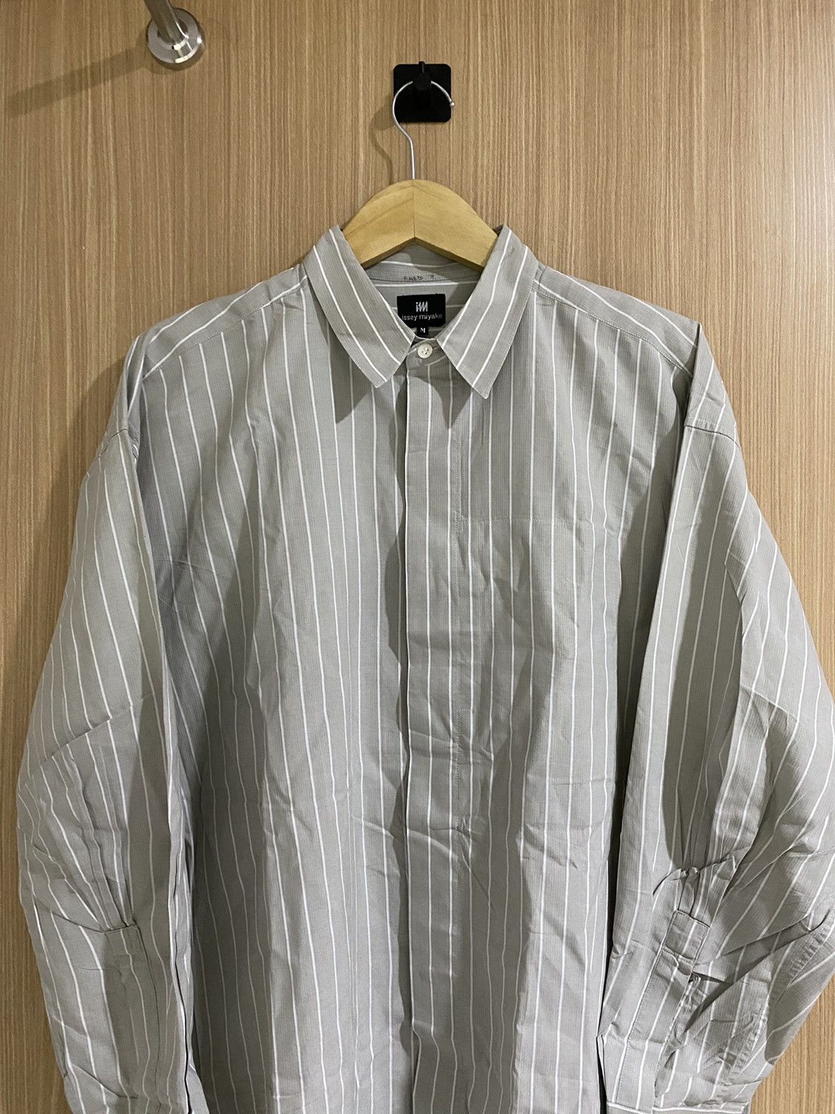 Issey Miyake × Japanese Brand × Vintage Vintage issey miyake hidden pocket stripe button up Size US L / EU 52-54 / 3 - 2 Thumbnail