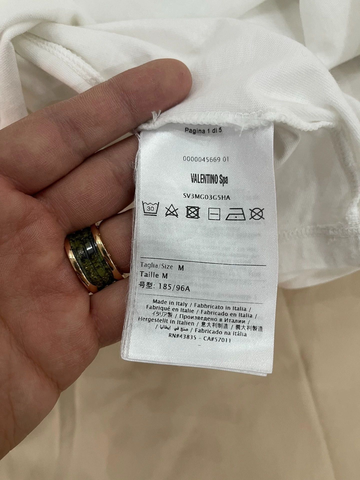 Valentino Valentino White Oversized SS T-Shirt M (Unisex, Like New) Size US M / EU 48-50 / 2 - 4 Thumbnail