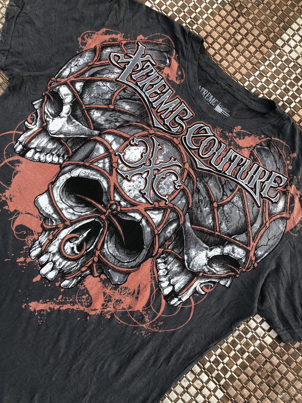 Affliction × Ed Hardy × Vintage Vintage Y2K Xtreme Couture Skulls Punk Affliction Tee Size US XL / EU 56 / 4 - 6 Thumbnail