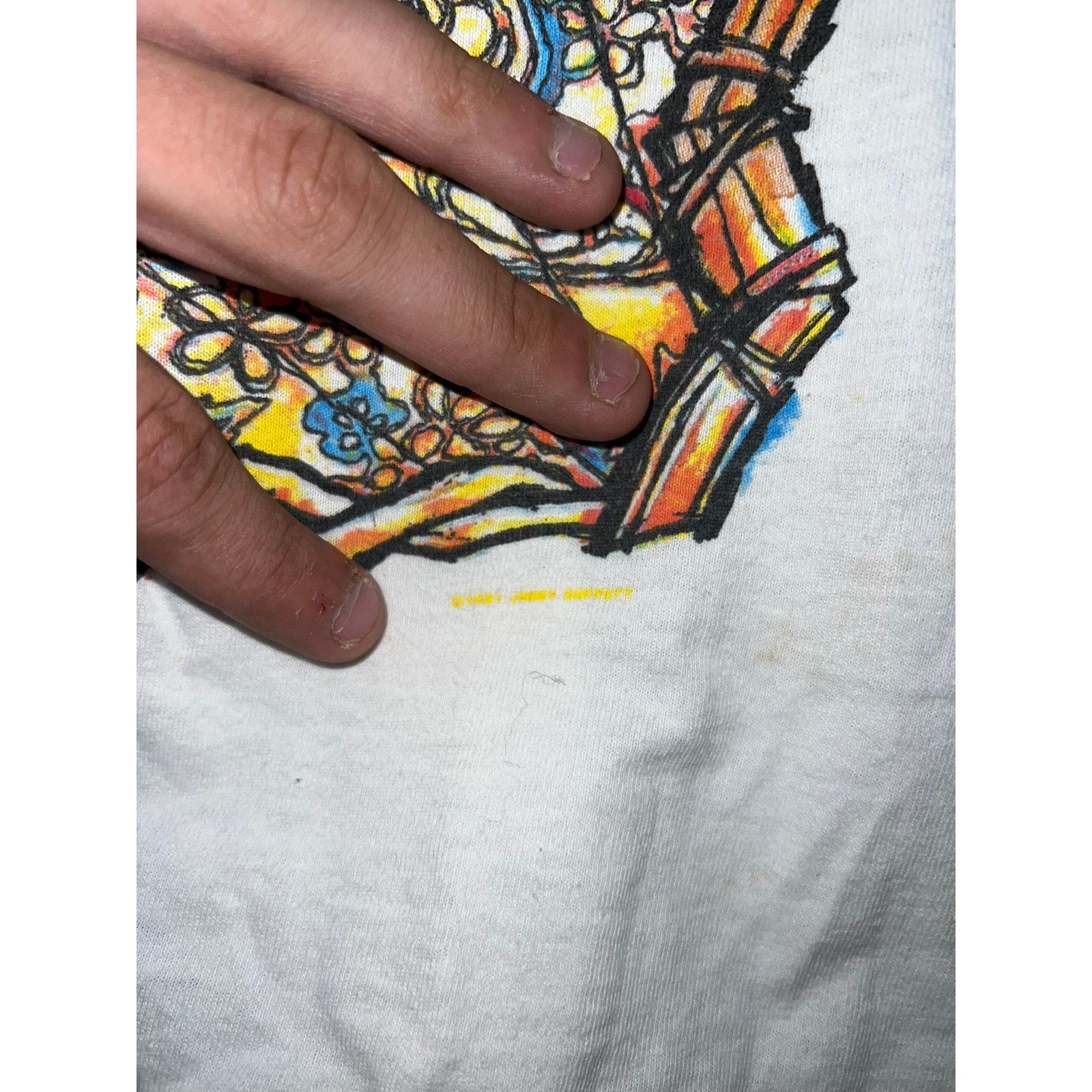 Hanes Vintage Jimmy Buffet The Outpost Tour Shirt Concert 90s VTG Size US L / EU 52-54 / 3 - 7 Thumbnail