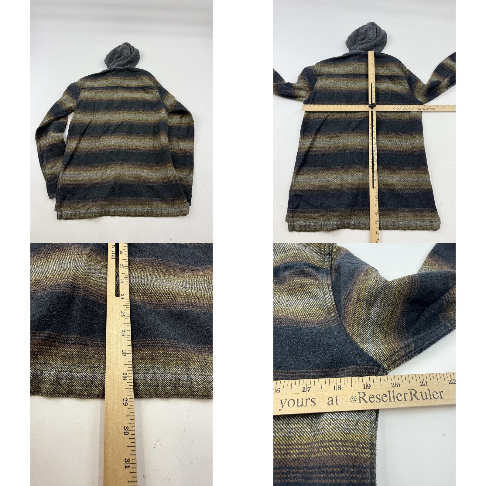 Billabong Billabong Shirt Mens Medium Multicolor Stripe Baja Flannel Hooded Button Front Size US M / EU 48-50 / 2 - 8 Thumbnail