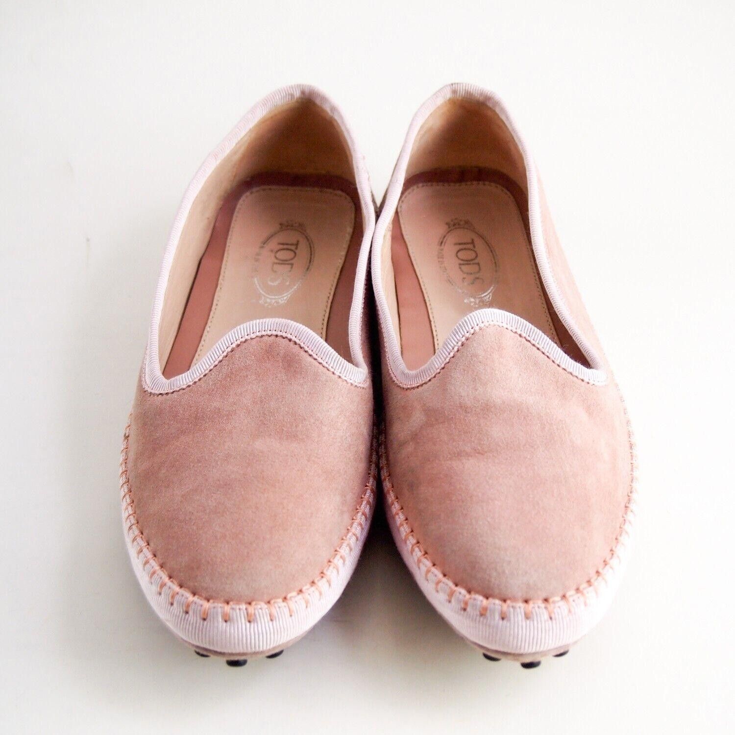 Tod's Tods Gommini Loafers Pink Suede Womens EU 37.5 US 7.5 Size US 7.5 / IT 37.5 - 1 Thumbnail