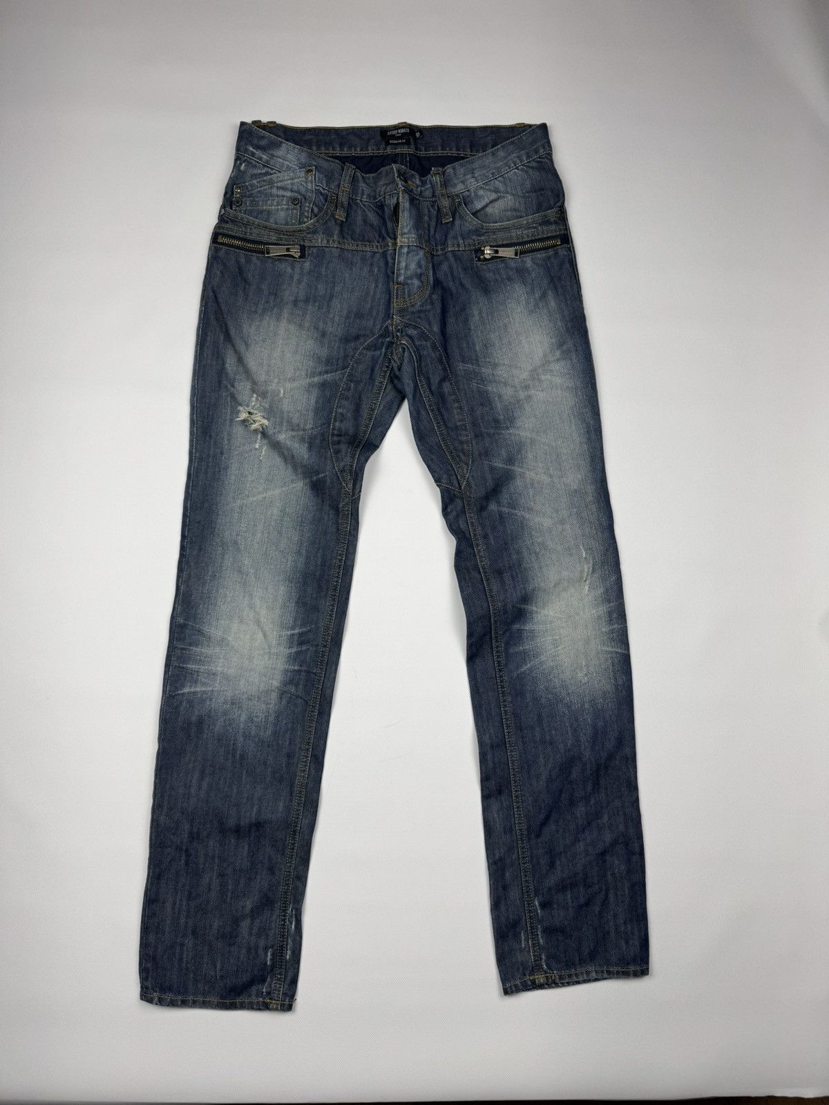 If Six Was Nine Vintage Antony Morato Zip Faded Jeans Size US 32 / EU 48 - 1 Thumbnail