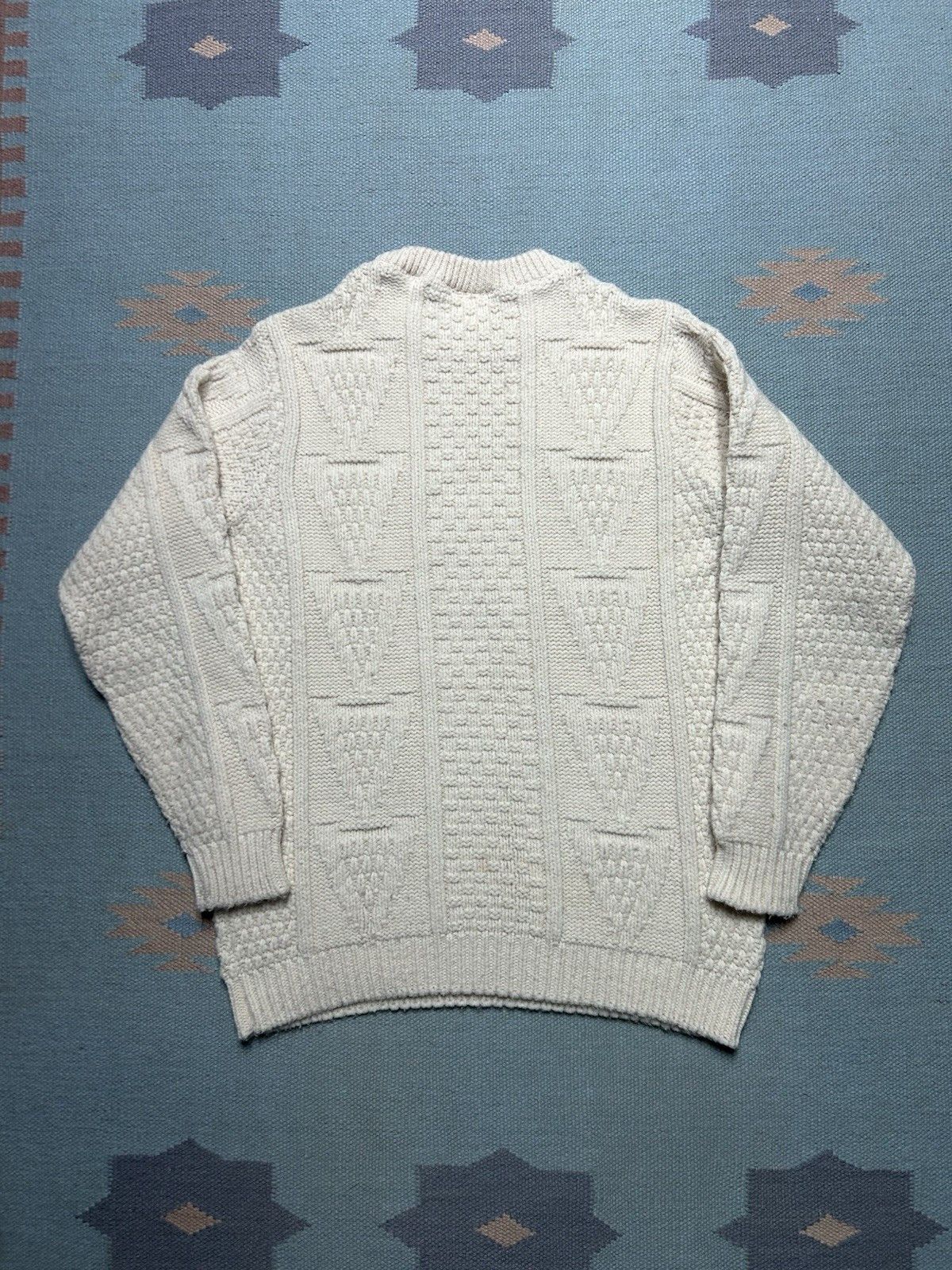 Vintage Vtg 70s Alps Kilkenny wool sweater cable knit cream large Size US L / EU 52-54 / 3 - 5 Thumbnail