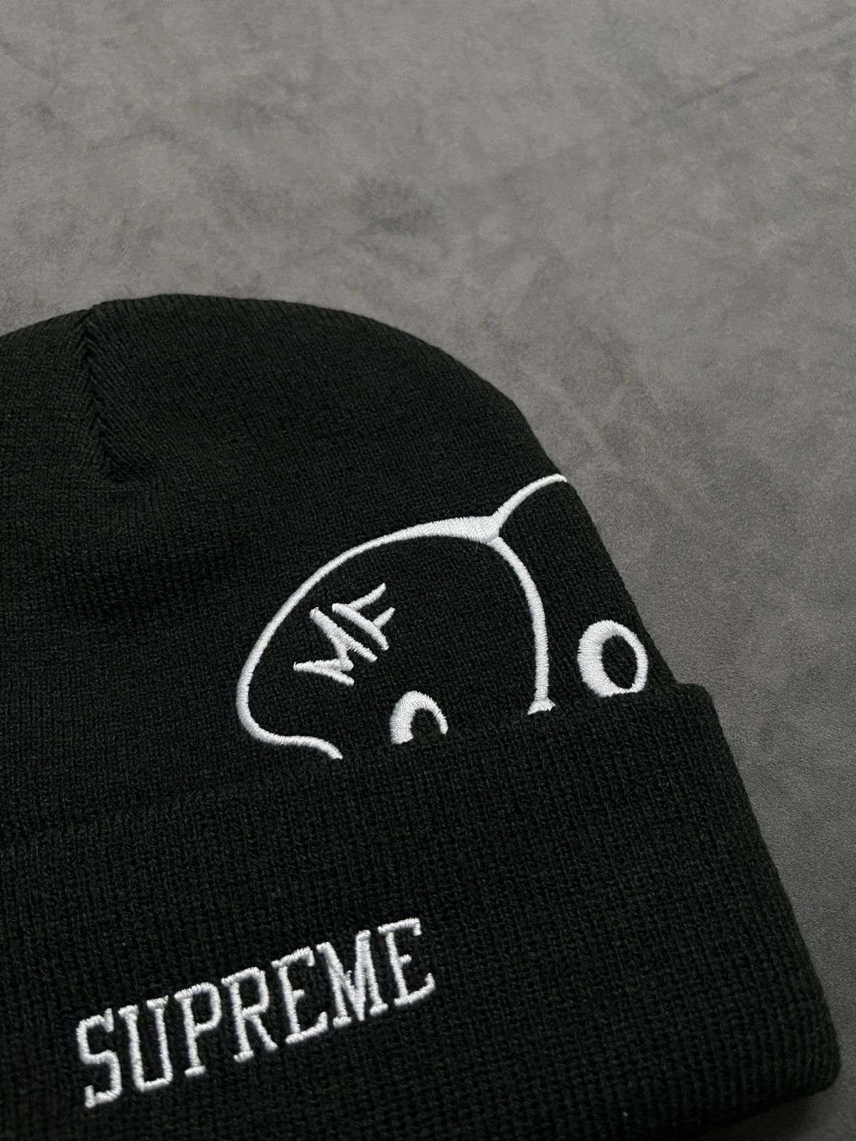 New Era × Supreme Rare 23F/W Supreme MF Doom Black Beanie Hats OS Size ONE SIZE - 3 Thumbnail