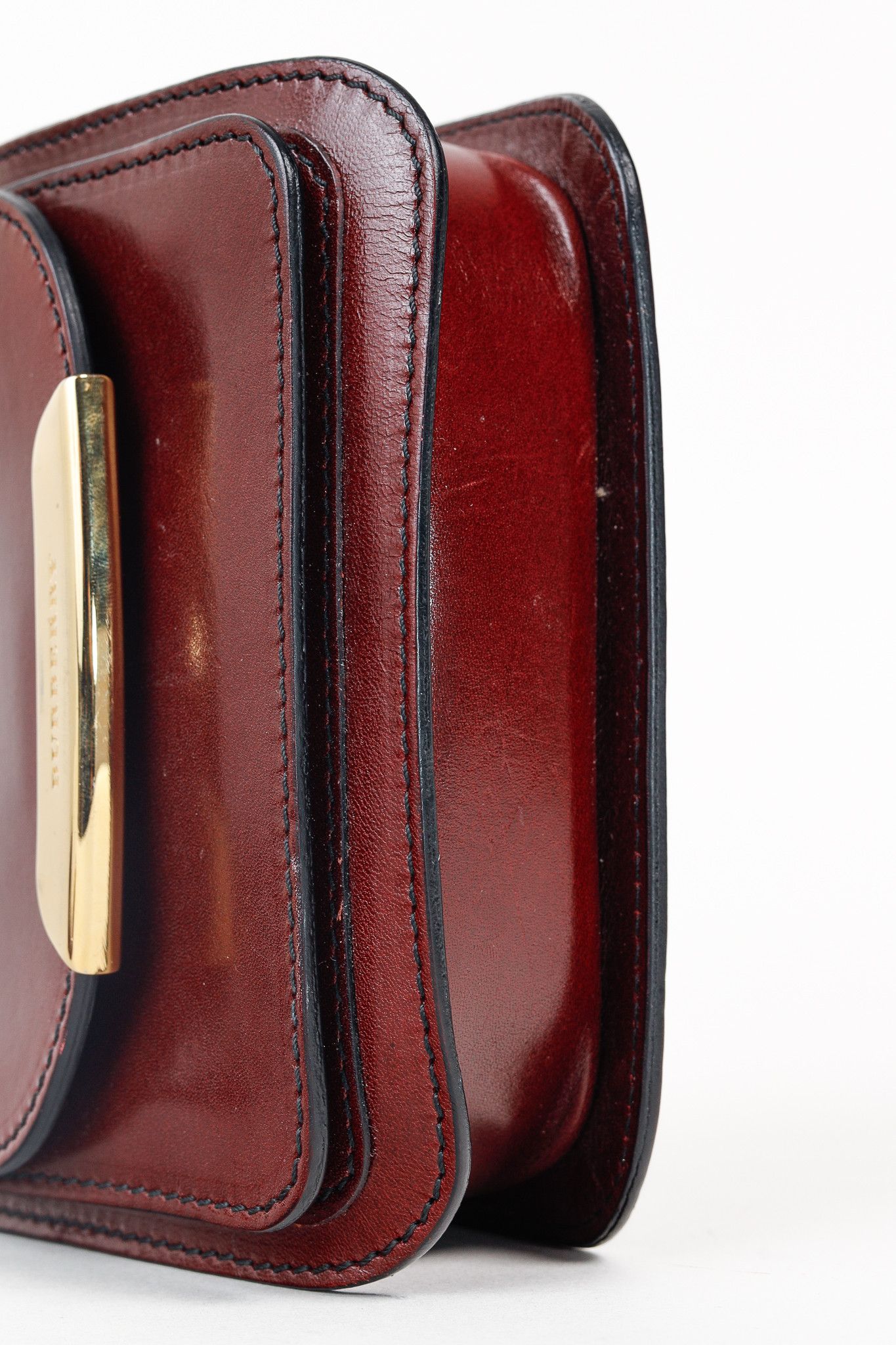 Burberry Burberry Burgundy Crossbody Mini Satchel Leather Bag Size ONE SIZE - 5 Thumbnail