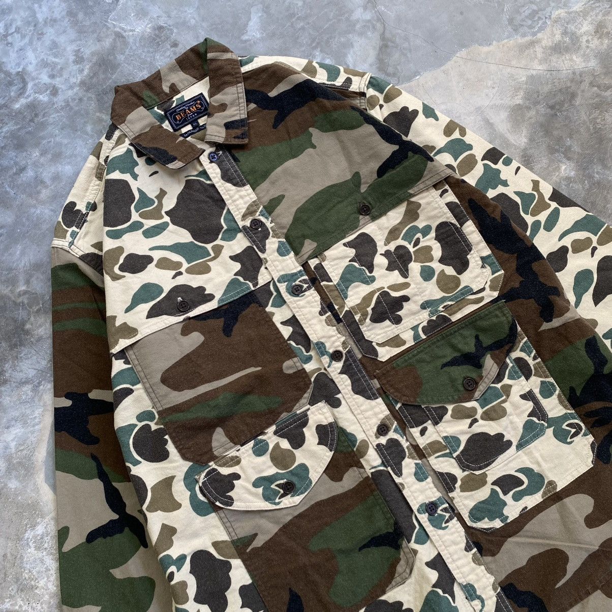 Beams Plus Rare Beams Plus Patcwork Camo Multipocket Outer shirt Size US XL / EU 56 / 4 - 3 Thumbnail