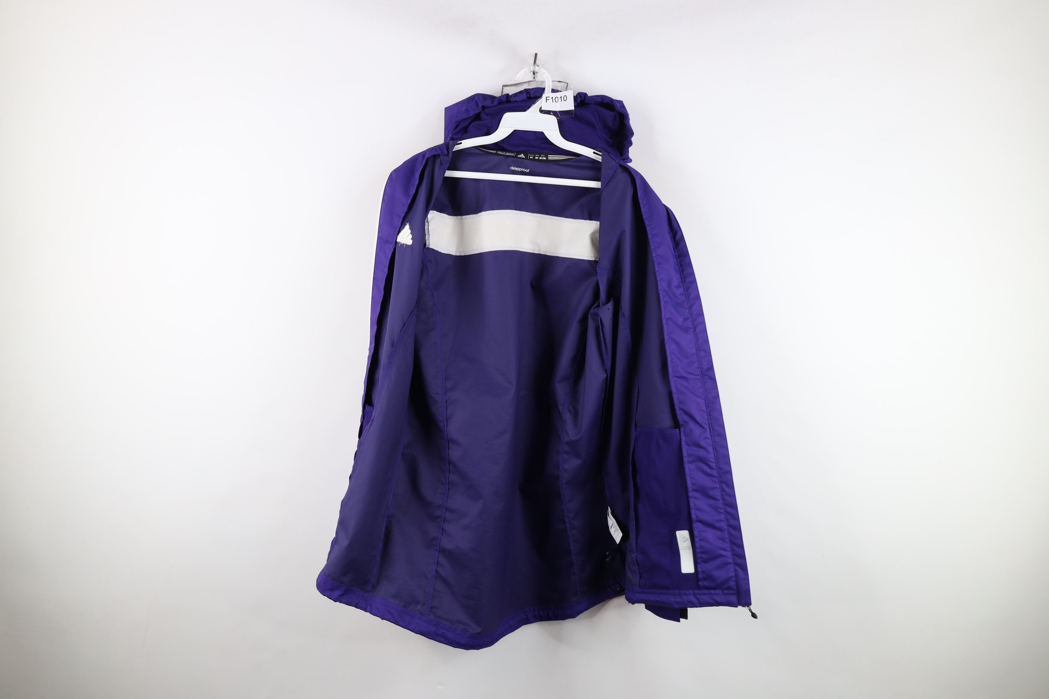 Adidas Vintage Adidas Spell Out Full Zip Hooded Jacket Purple White Size M / US 6-8 / IT 42-44 - 10 Thumbnail