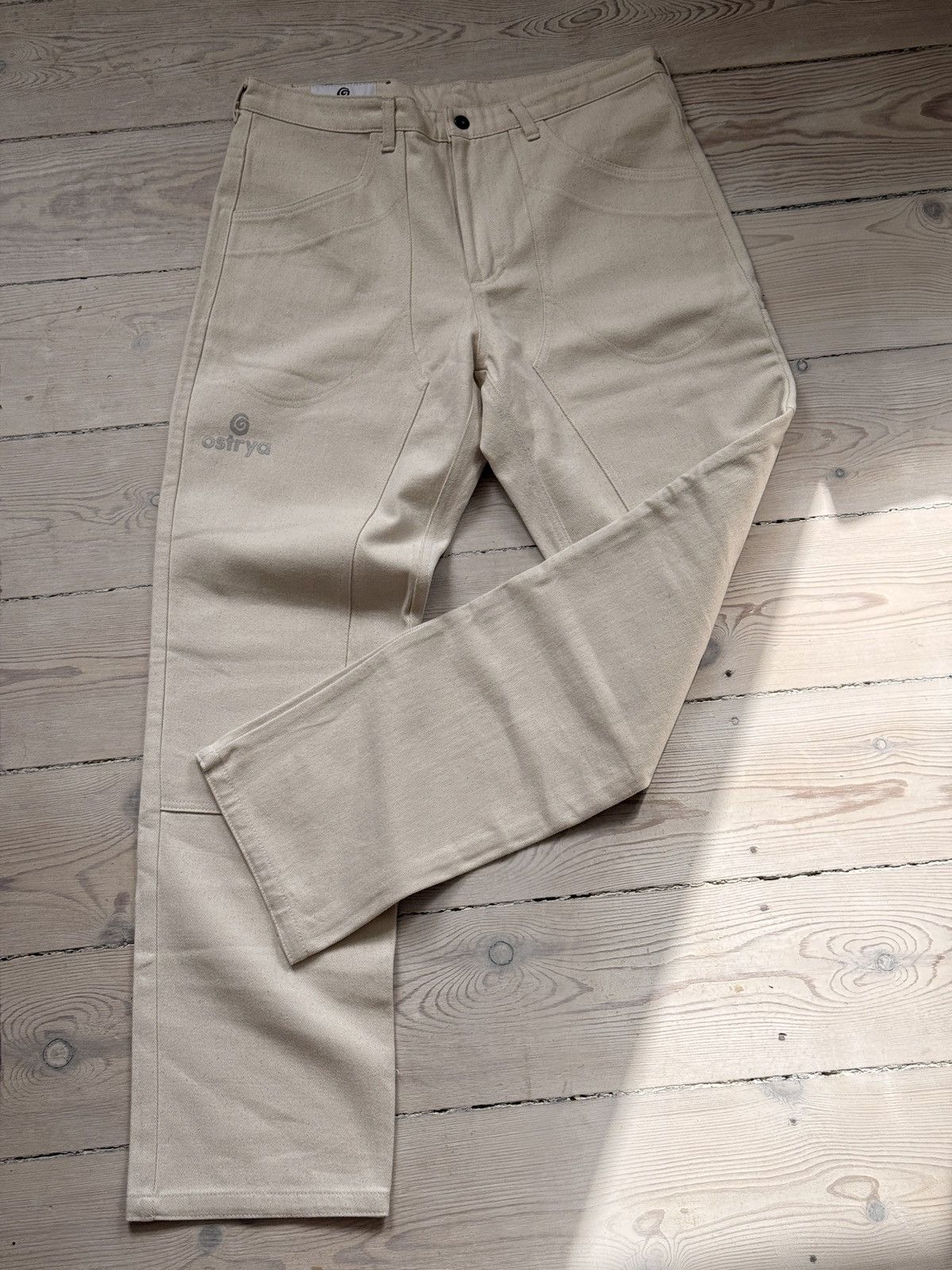 Ostrya Ostrya Ecru Double Knee Denim Trousers Size US 34 / EU 50 - 3 Thumbnail