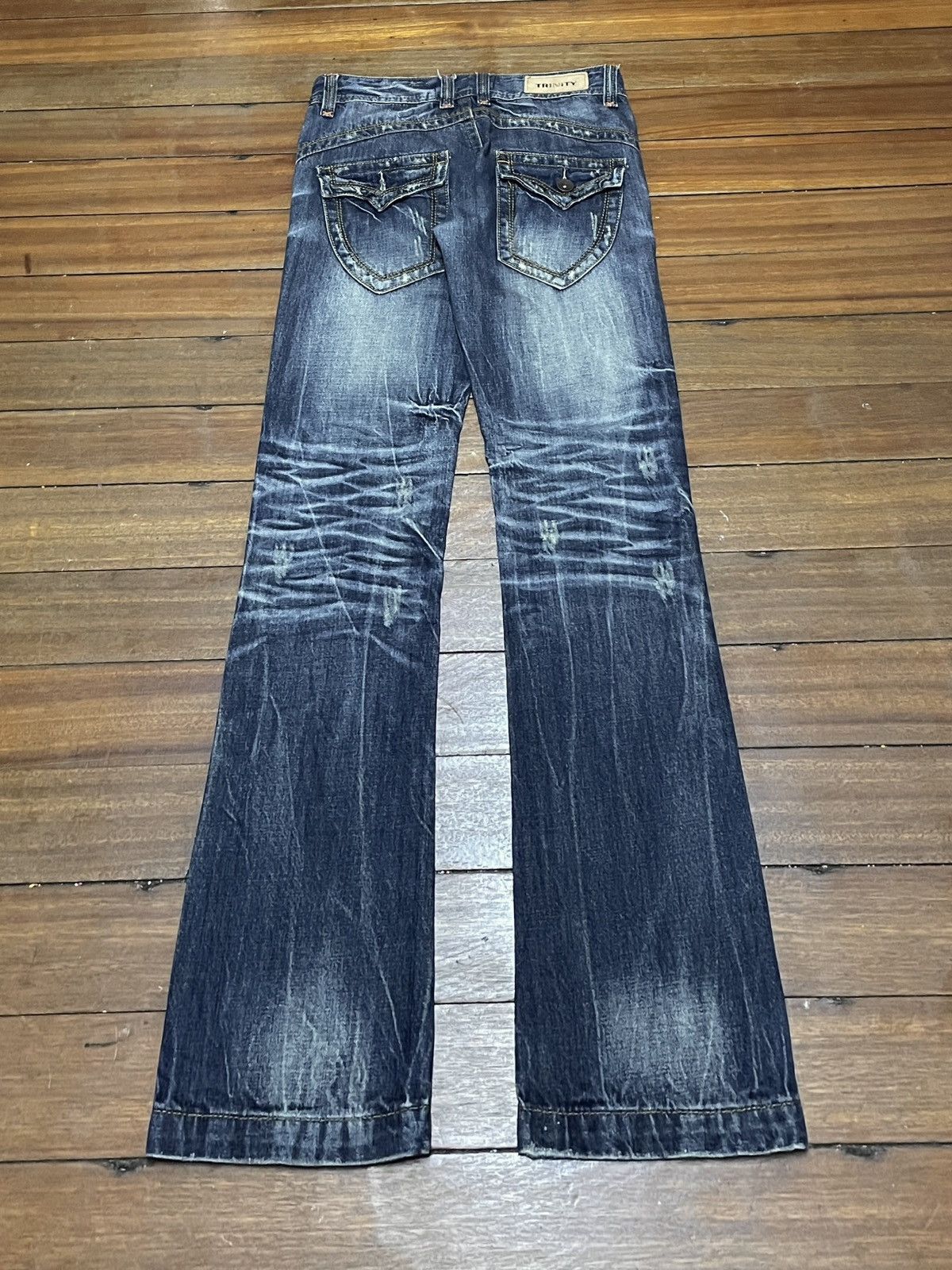 Japanese Brand Very Rare Design Vintage Japanese Brand Trinity Jeans 2000s Size US 31 - 2 Thumbnail