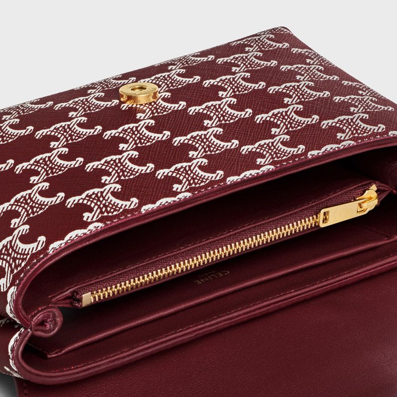 Celine o1w1db10326 116592FYR Size:OS/Victoire Bag in Burgundy/White Size ONE SIZE - 4 Thumbnail