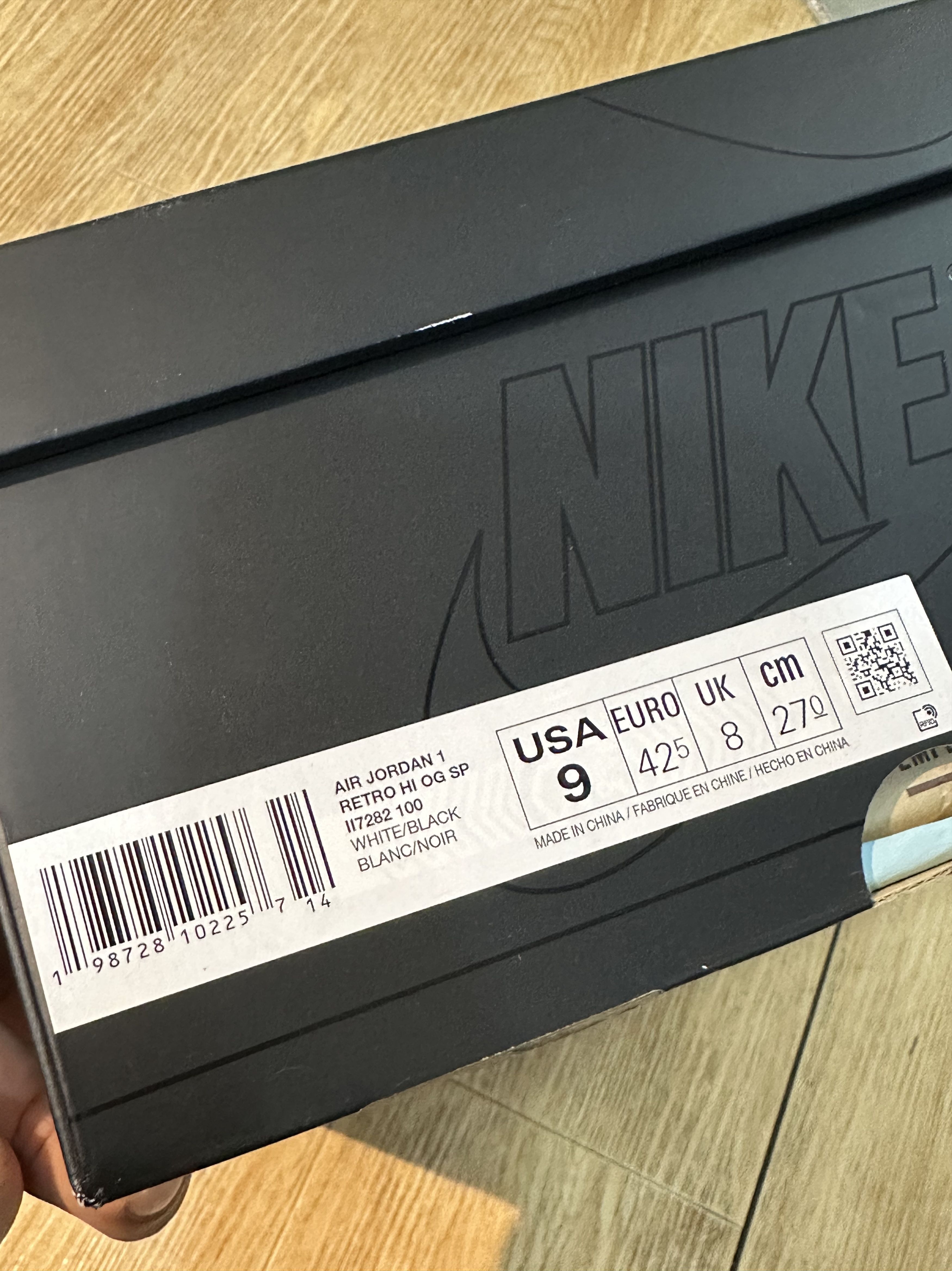 Fragment Design × Nike Jordan 1 Retro High OG SP Fragment x Union LA White Black Size US 9 / EU 42 - 5 Thumbnail