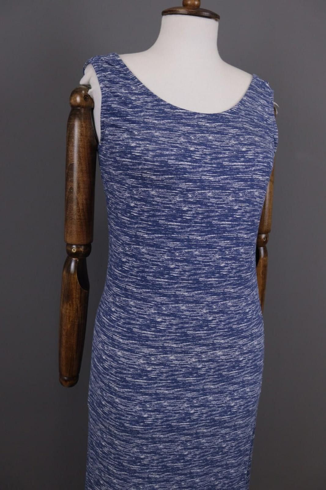 Designer Elisa Cavaletti Sono Italiana Blue Printed Long Dress Size L Size L / US 10 / IT 46 - 6 Thumbnail