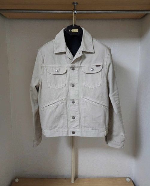 o1sm1stk0124 Cotton Trucker Jacket in White