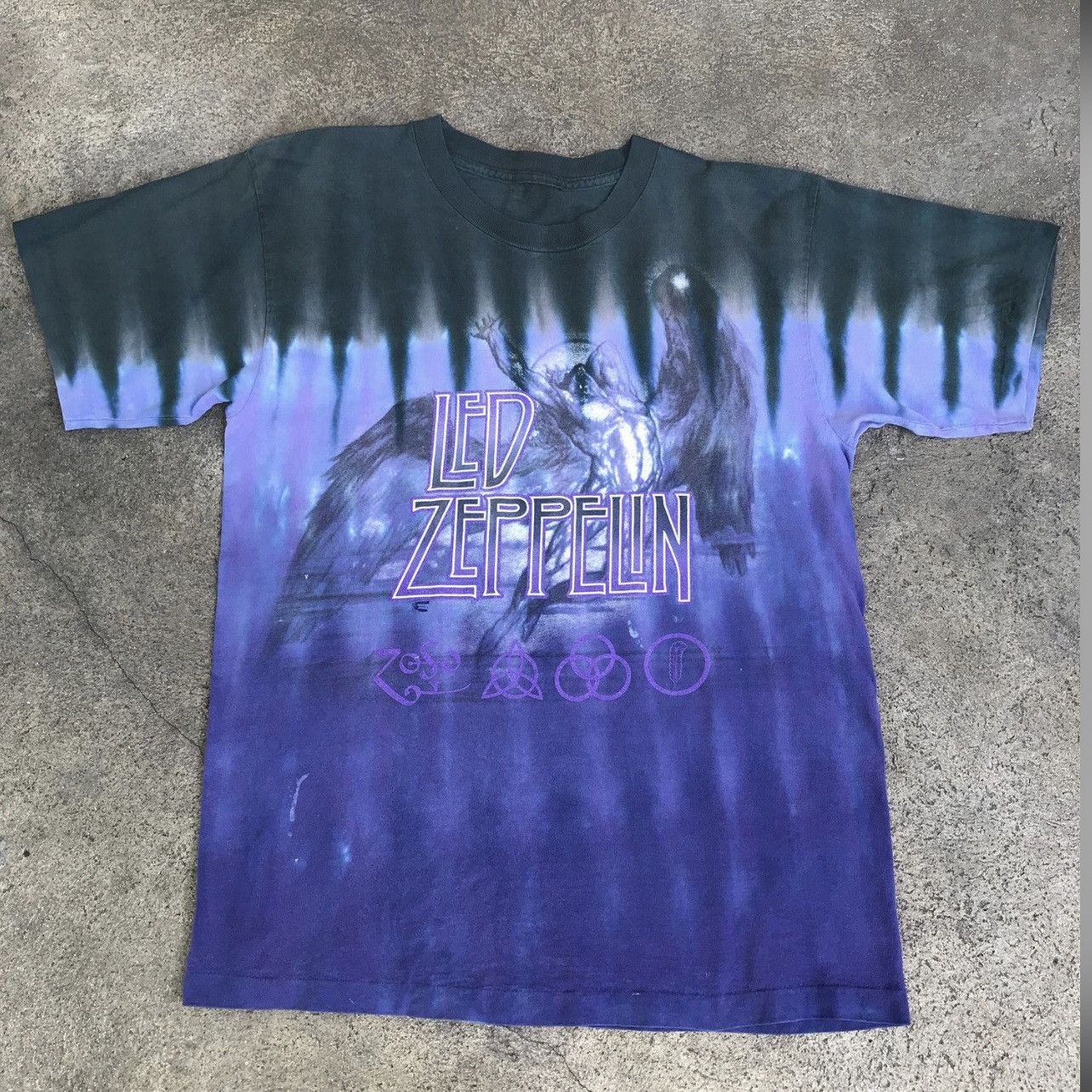 Vintage 90s led zeppelin Tie Dye Promo Tee Shirt