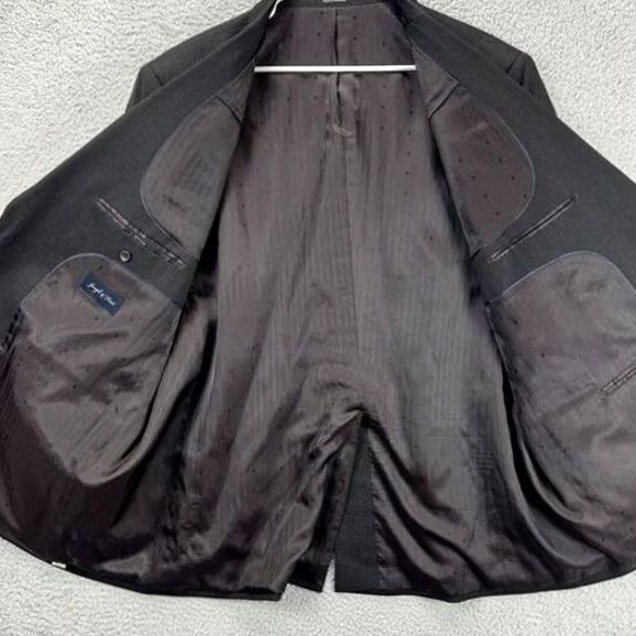 Joseph Joseph Feiss 100% Wool Blazer Adult 48R Black Sport Coat Tuxedo Mens - Chest 51" & 31 Size 48R - 3 Thumbnail