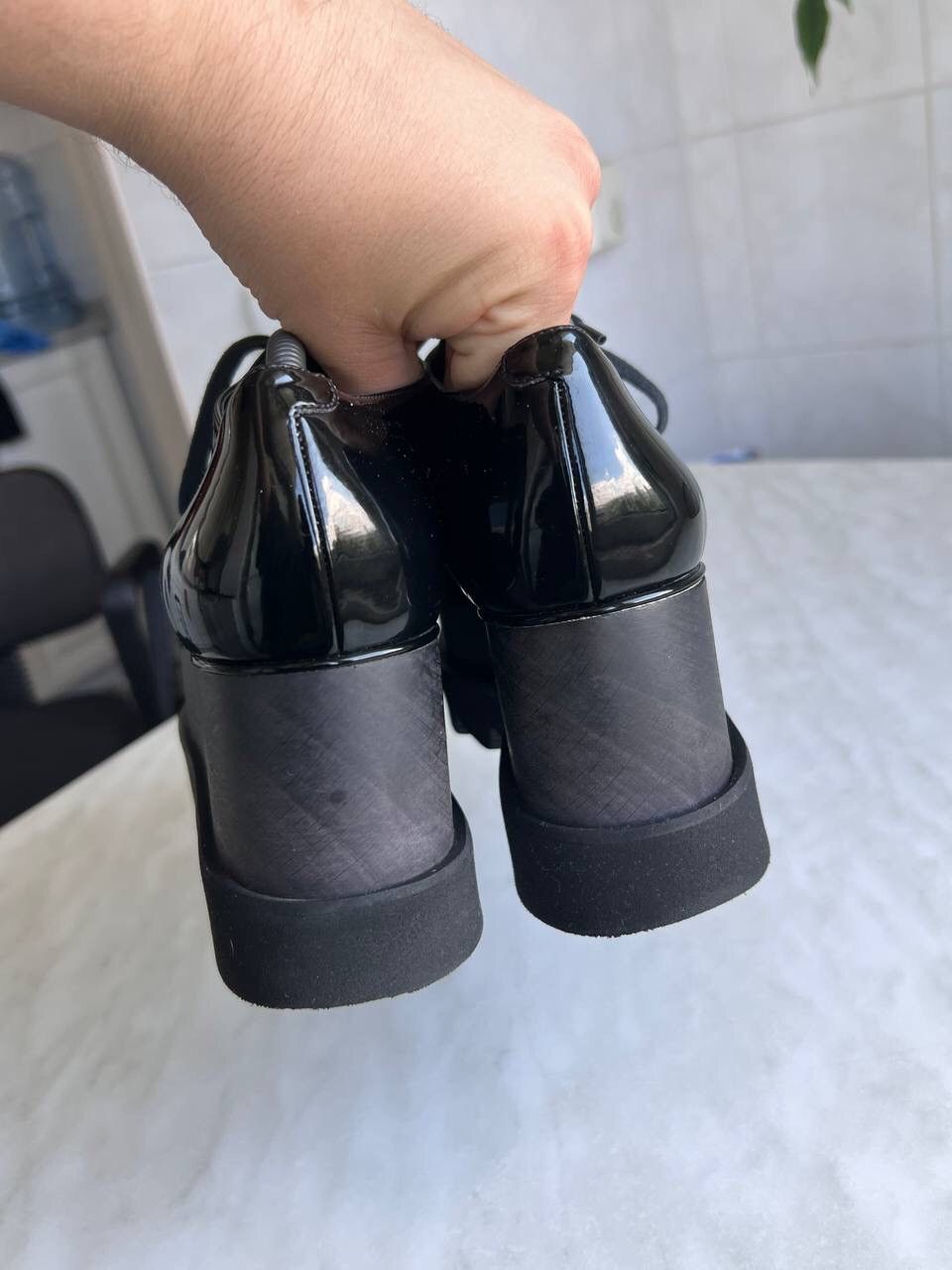 Stella McCartney Stella McCartney Elyse High Platform Leather Shoes Black Size US 8 / IT 38 - 4 Thumbnail