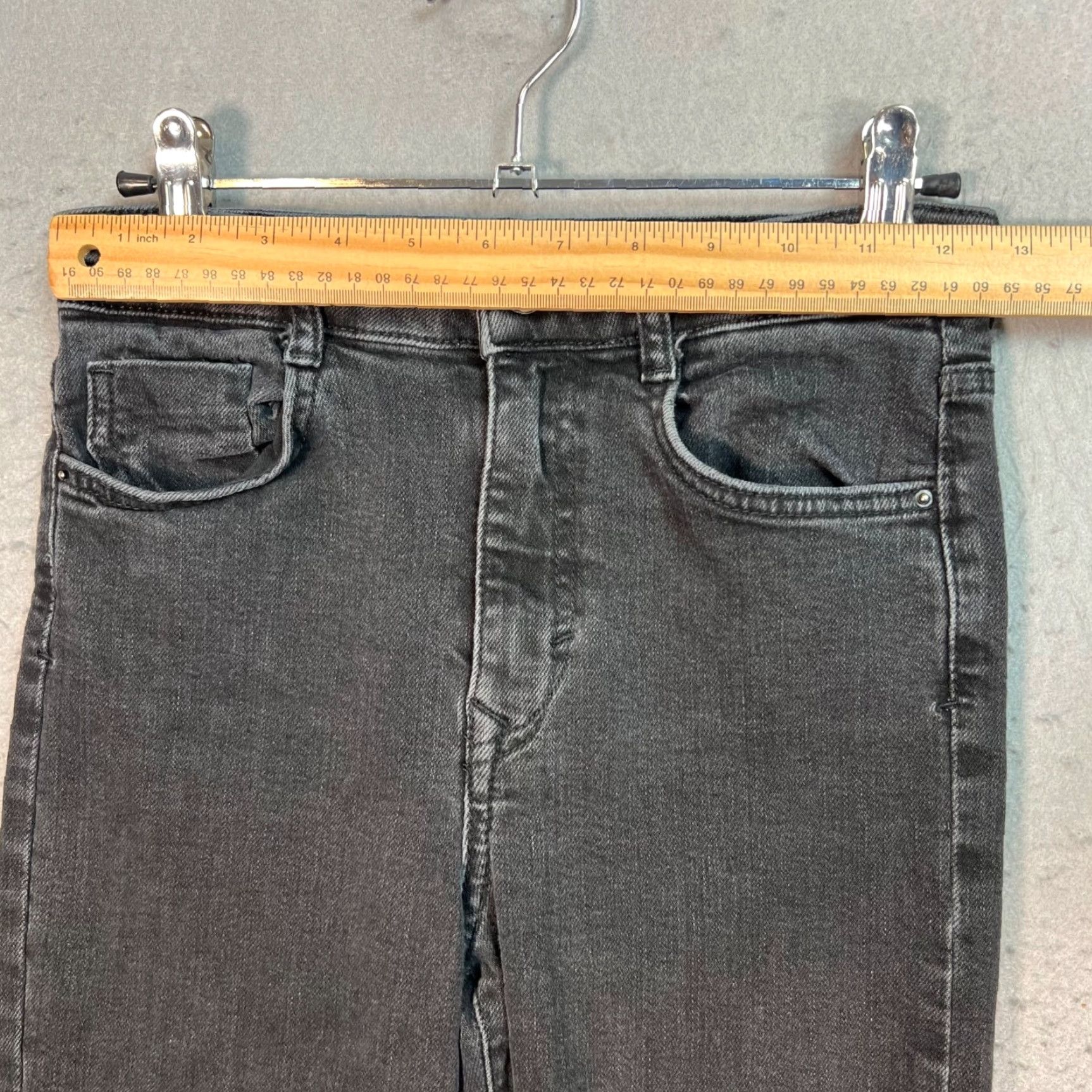 Zara Zara Womens Size 2 Black High-Waist Raw Hem Straight-Leg Jeans - 5-Pocket Denim Cotton Blend Vintage: No Women Jeans Size 26" / US 2 / IT 38 - 4 Thumbnail