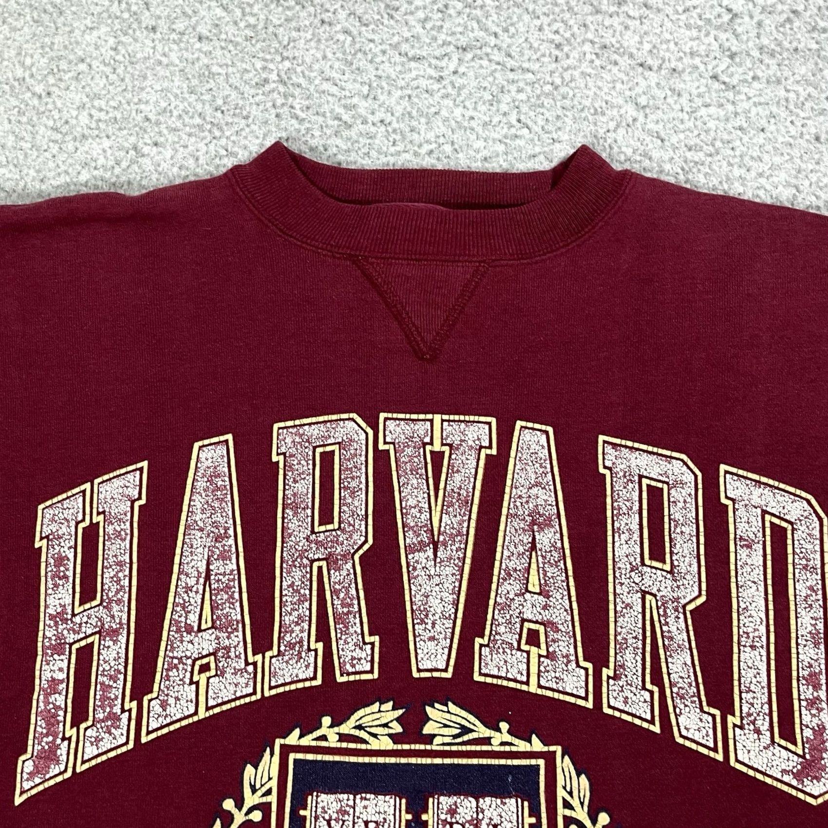 Vintage Harvard Sweatshirt Mens Medium Crewneck University Vintage 90s Burgundy Red Graphic Print Logo Size US M / EU 48-50 / 2 - 5 Thumbnail
