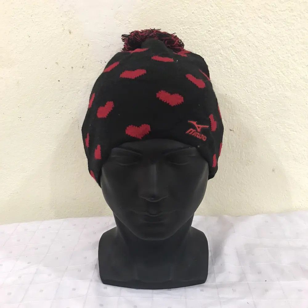 Mizuno × Vintage Mizuno Overprint Love Bobble Beanie Hat Size ONE SIZE - 3 Thumbnail